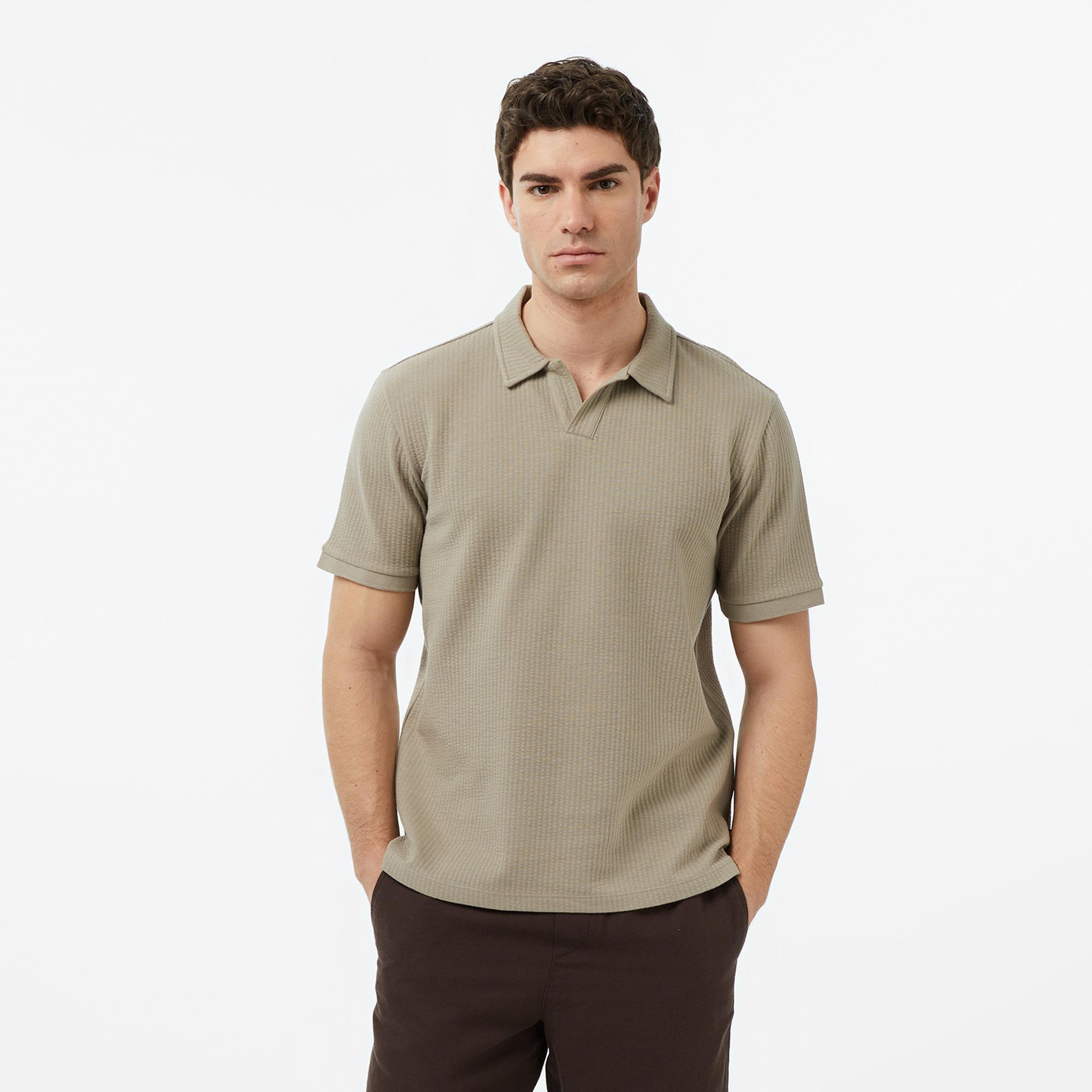 Nautica Erkek Bej Regular Fit Polo Yaka T-Shirt