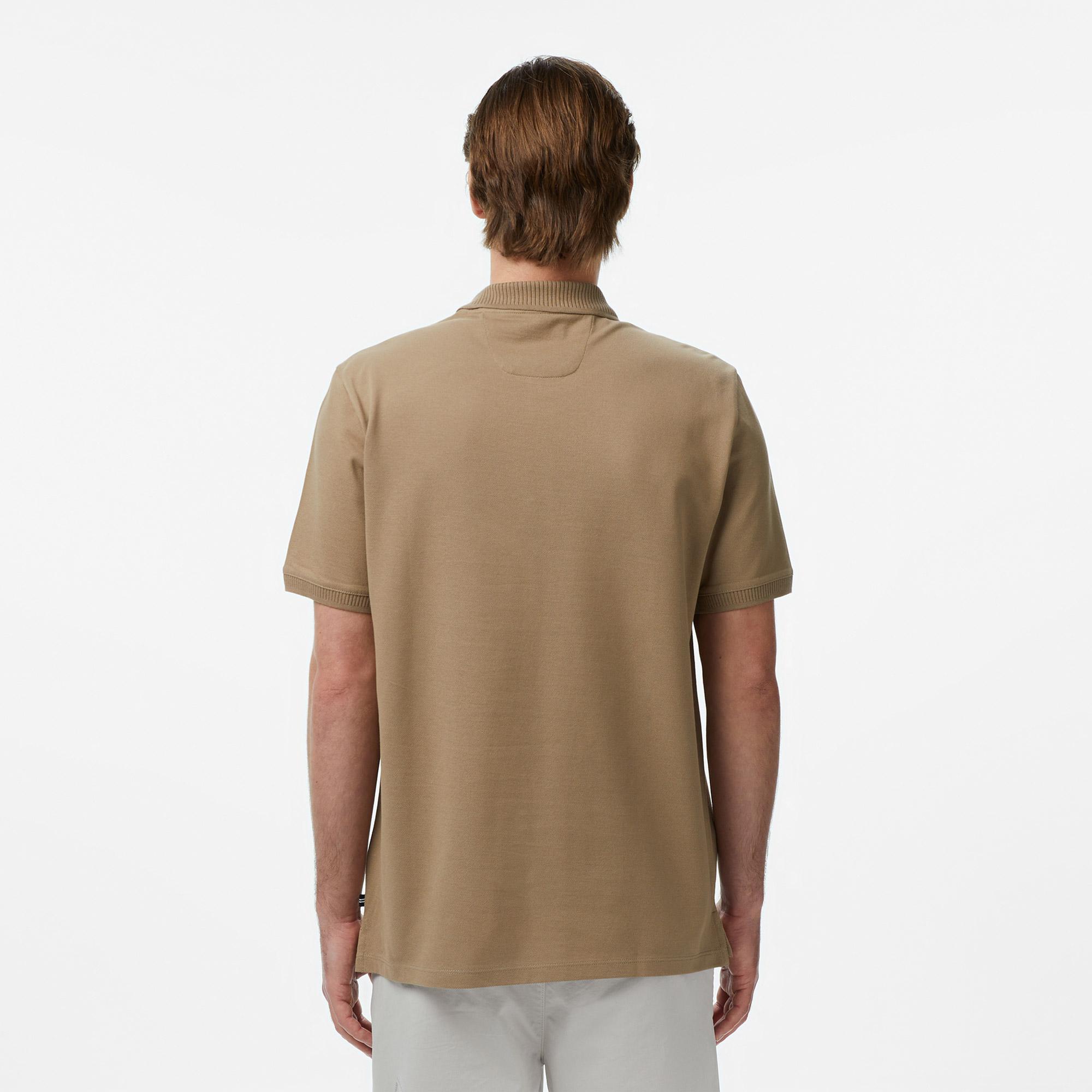 Nautica Erkek Bej Regular Fit Polo Yaka T-Shirt