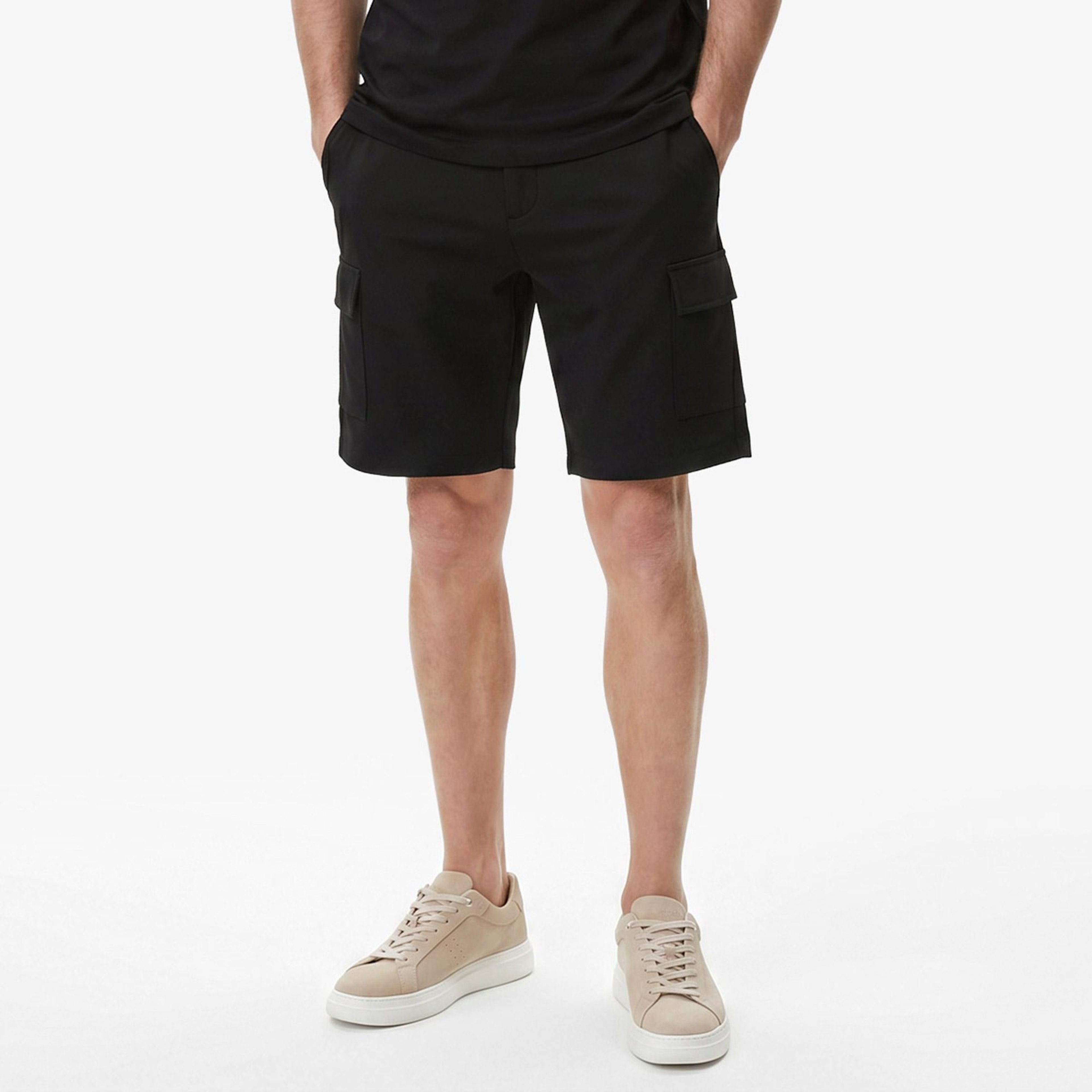 Nautica Erkek Siyah Regular Fit Kargo Şort
