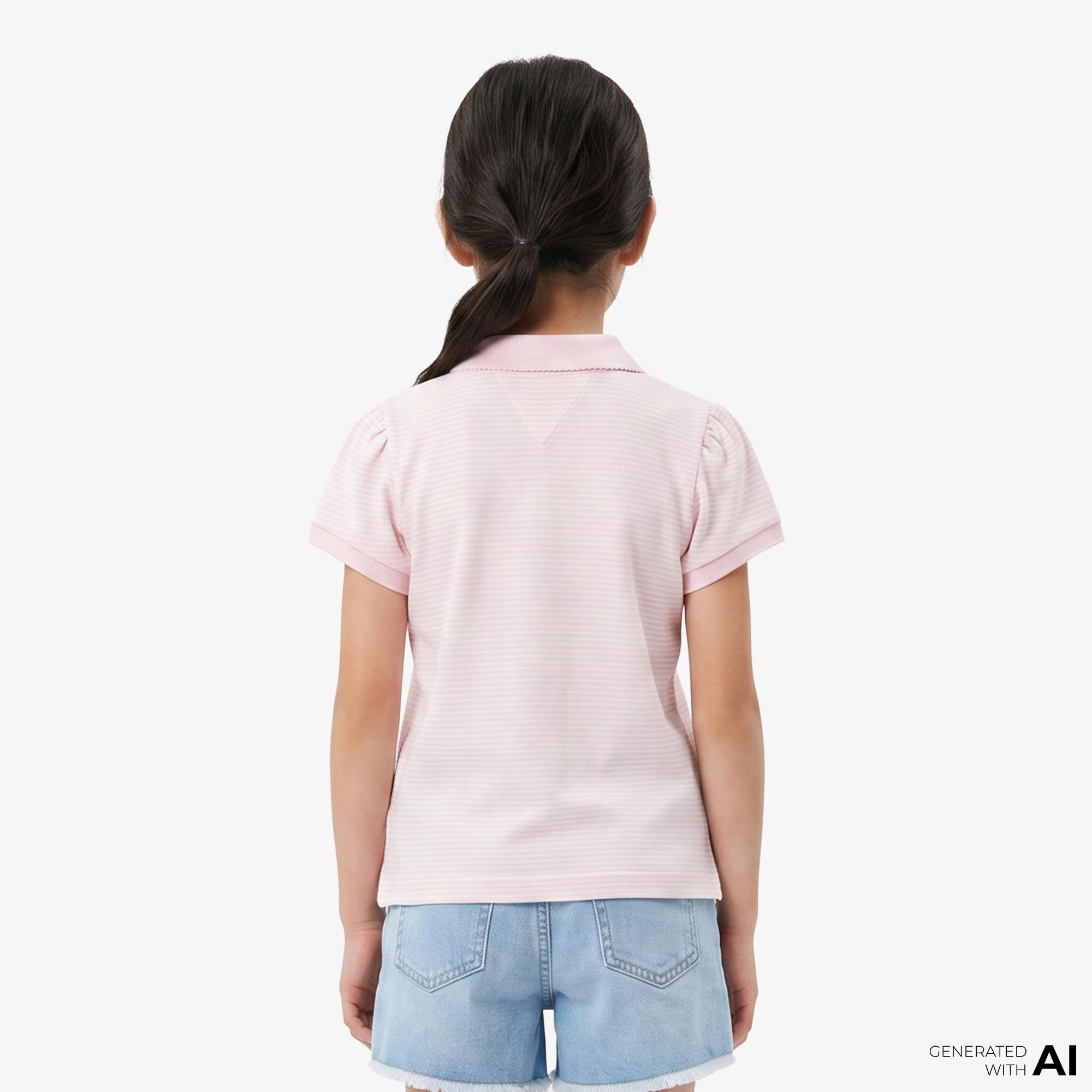Tommy Hilfiger Little Çocuk Pembe Polo Yaka T-Shirt