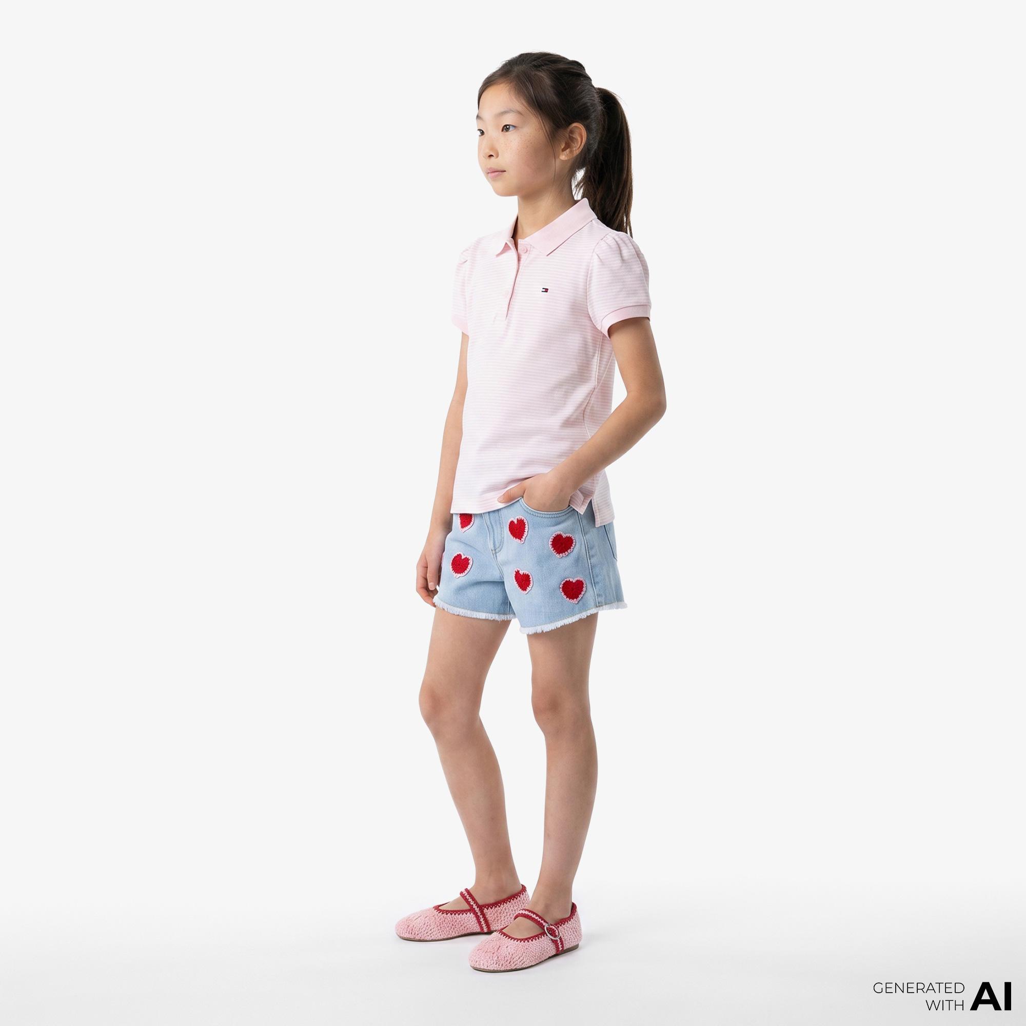Tommy Hilfiger Little Çocuk Pembe Polo Yaka T-Shirt