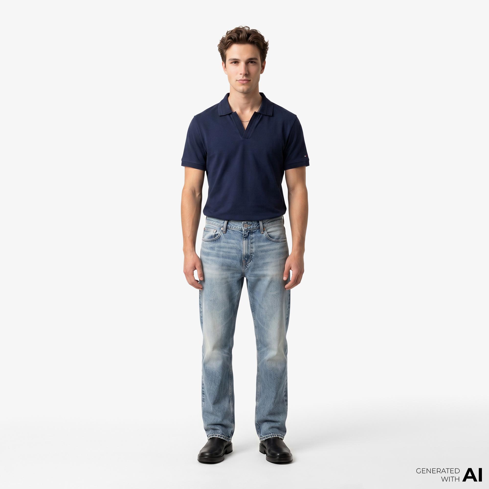 Tommy Hilfiger Erkek Lacivert Polo Yaka T-Shirt