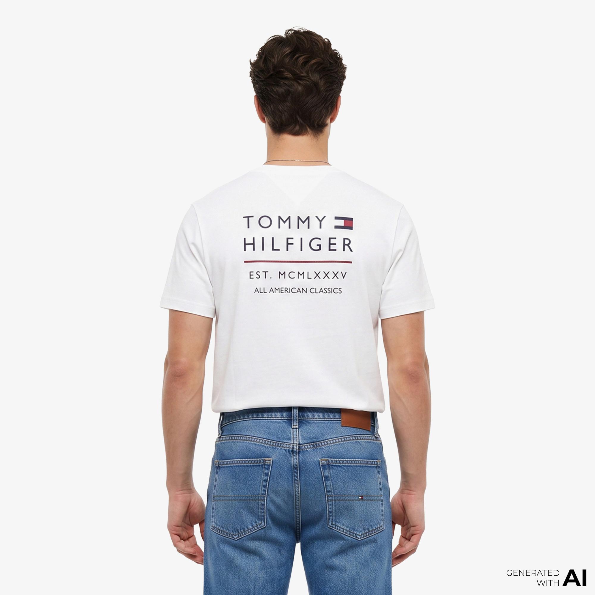 Tommy Hilfiger Brand Love Erkek Beyaz T-Shirt