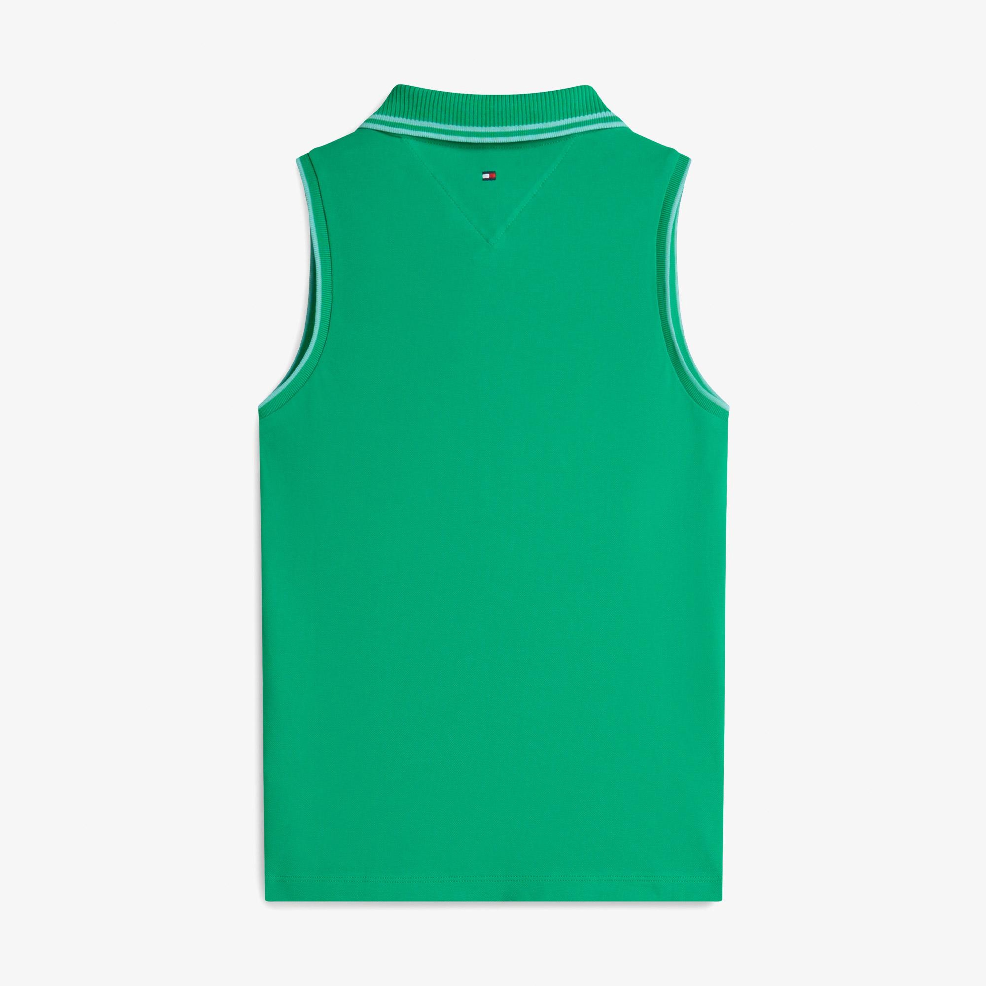 Tommy Hilfiger Swimshop Kadın Yeşil Polo Yaka T-Shirt