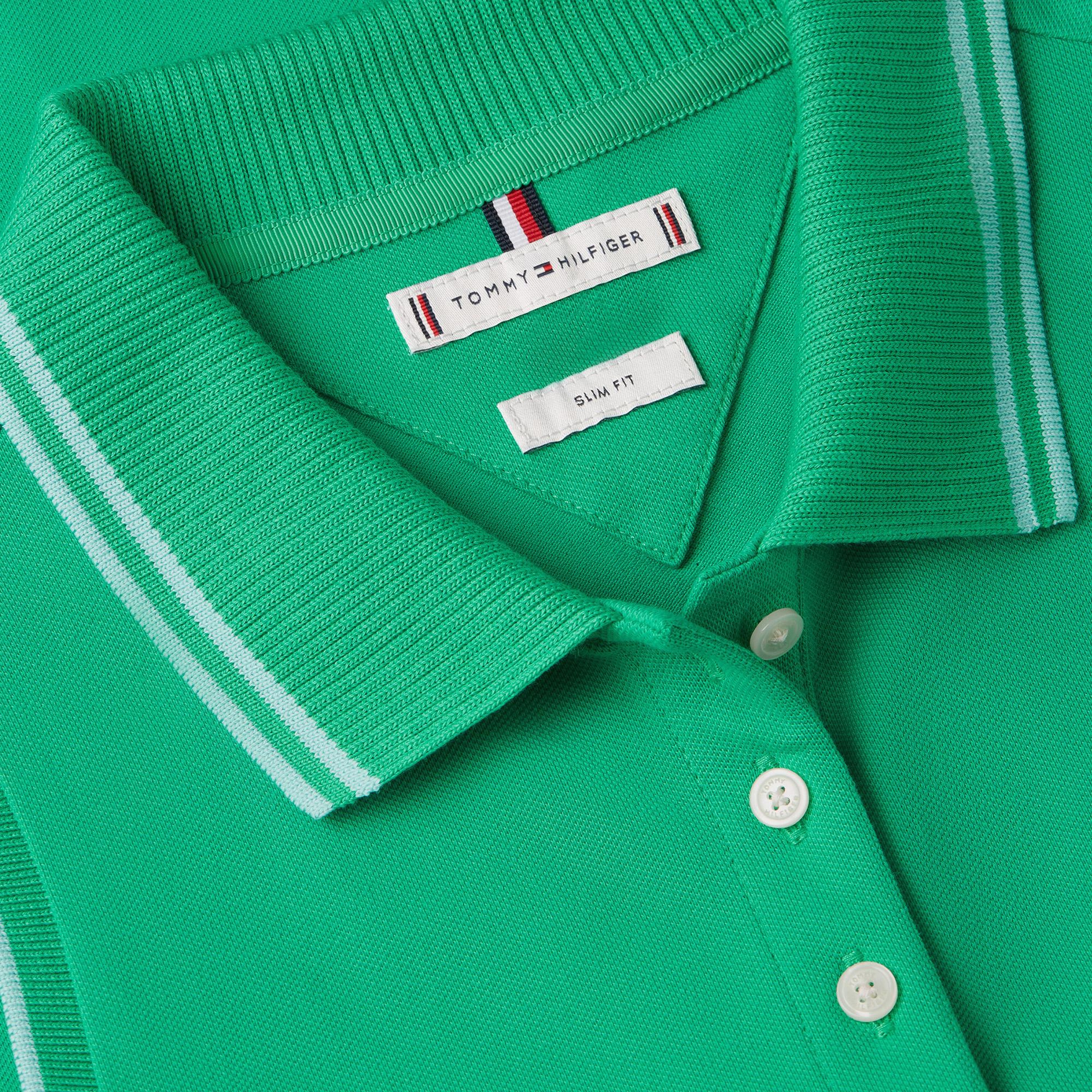 Tommy Hilfiger Swimshop Kadın Yeşil Polo Yaka T-Shirt
