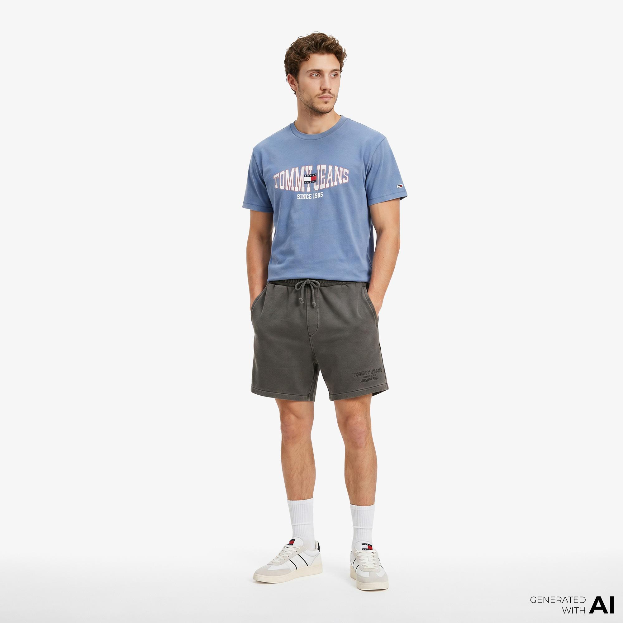 Tommy Hilfiger Dna Graphics Erkek Mavi T-Shirt