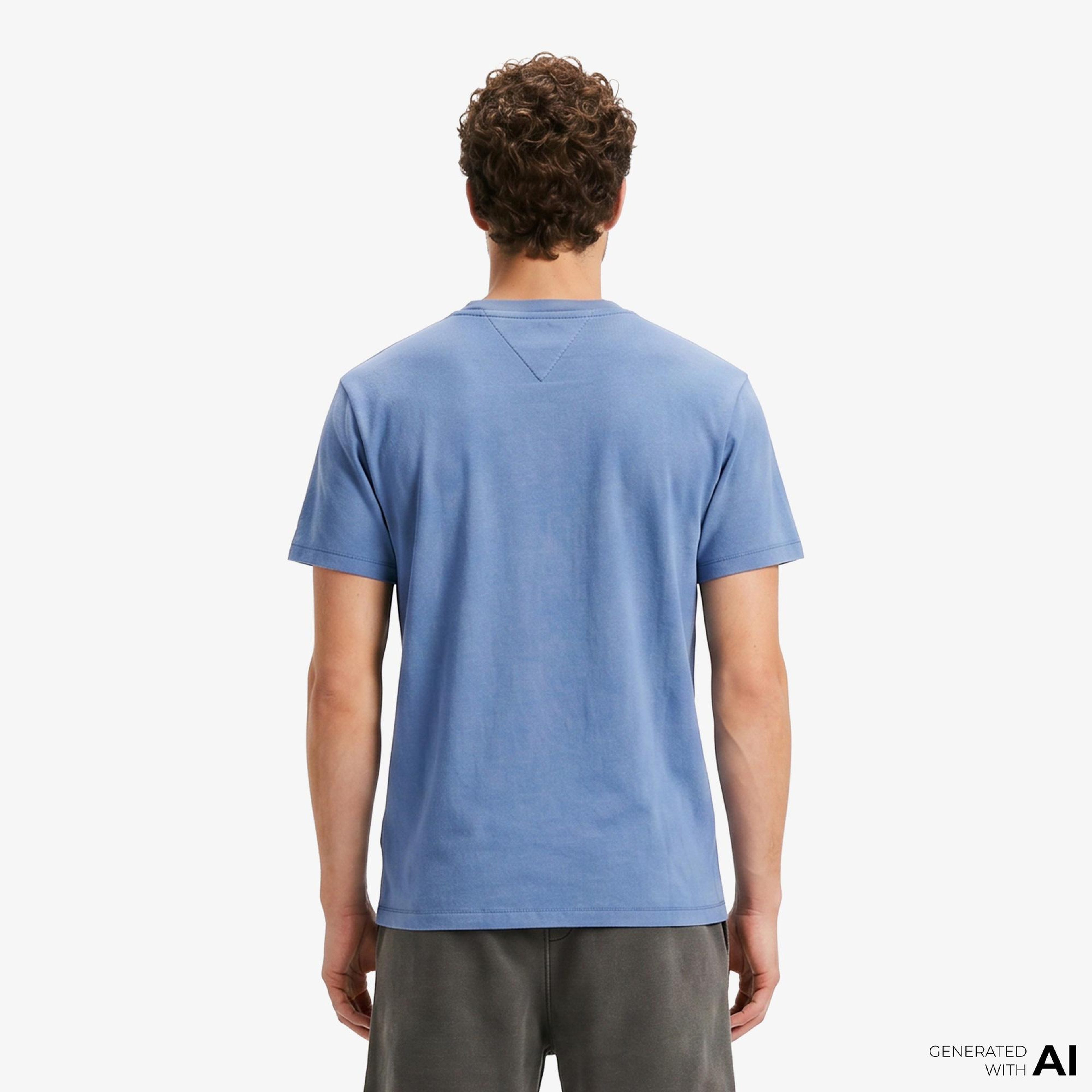 Tommy Hilfiger Dna Graphics Erkek Mavi T-Shirt