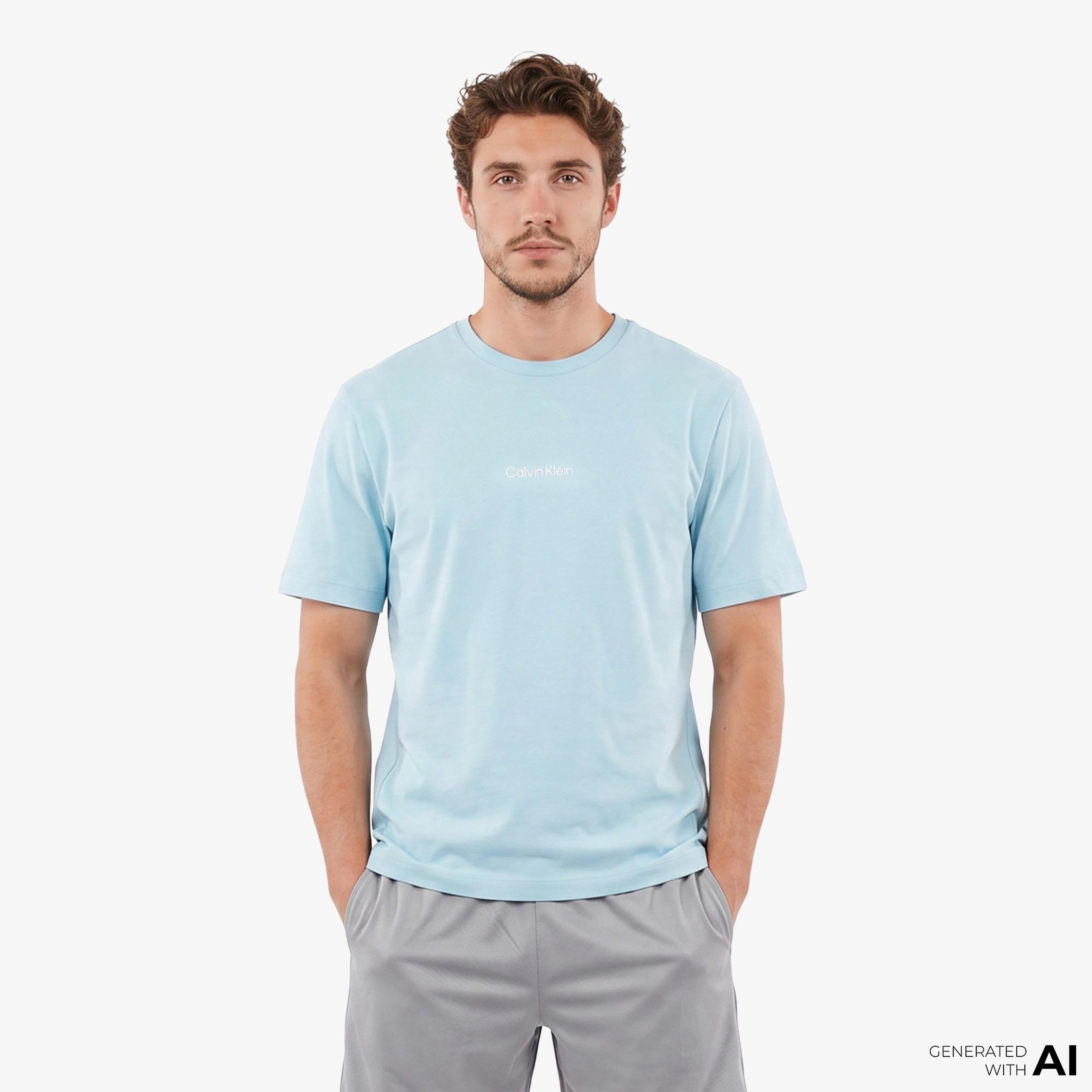 Calvin Klein Crew Neck Erkek Mavi T-Shirt