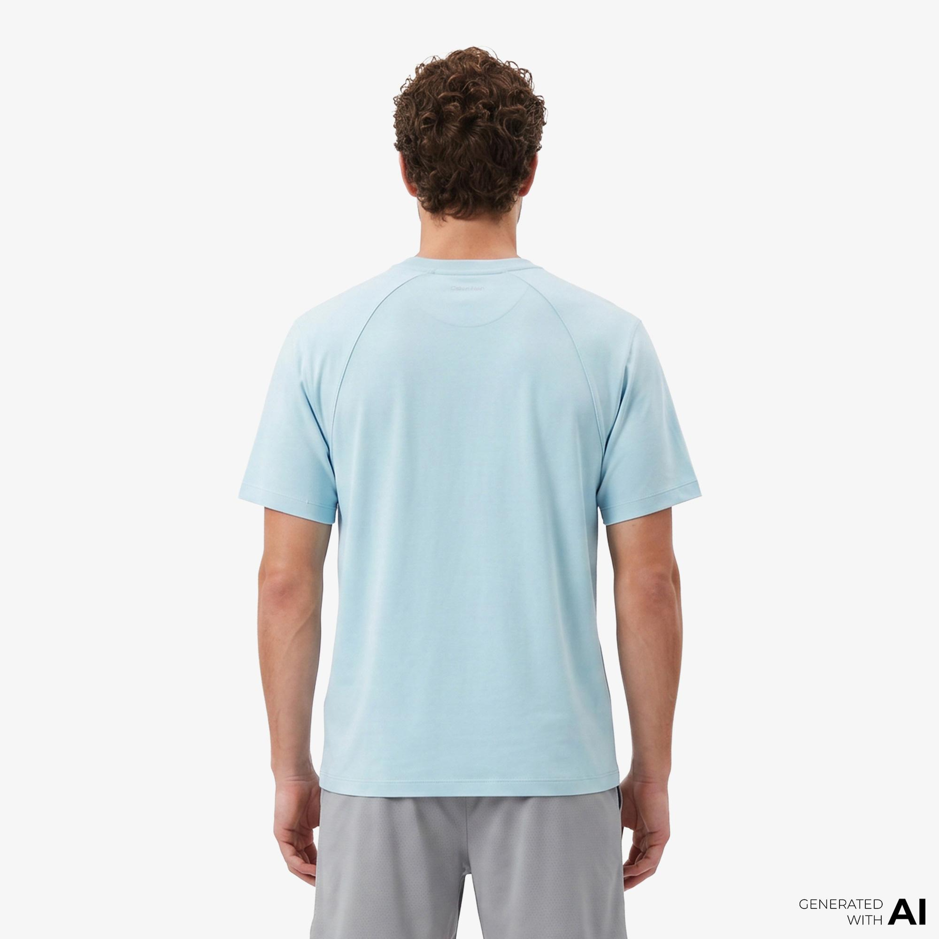 Calvin Klein Crew Neck Erkek Mavi T-Shirt
