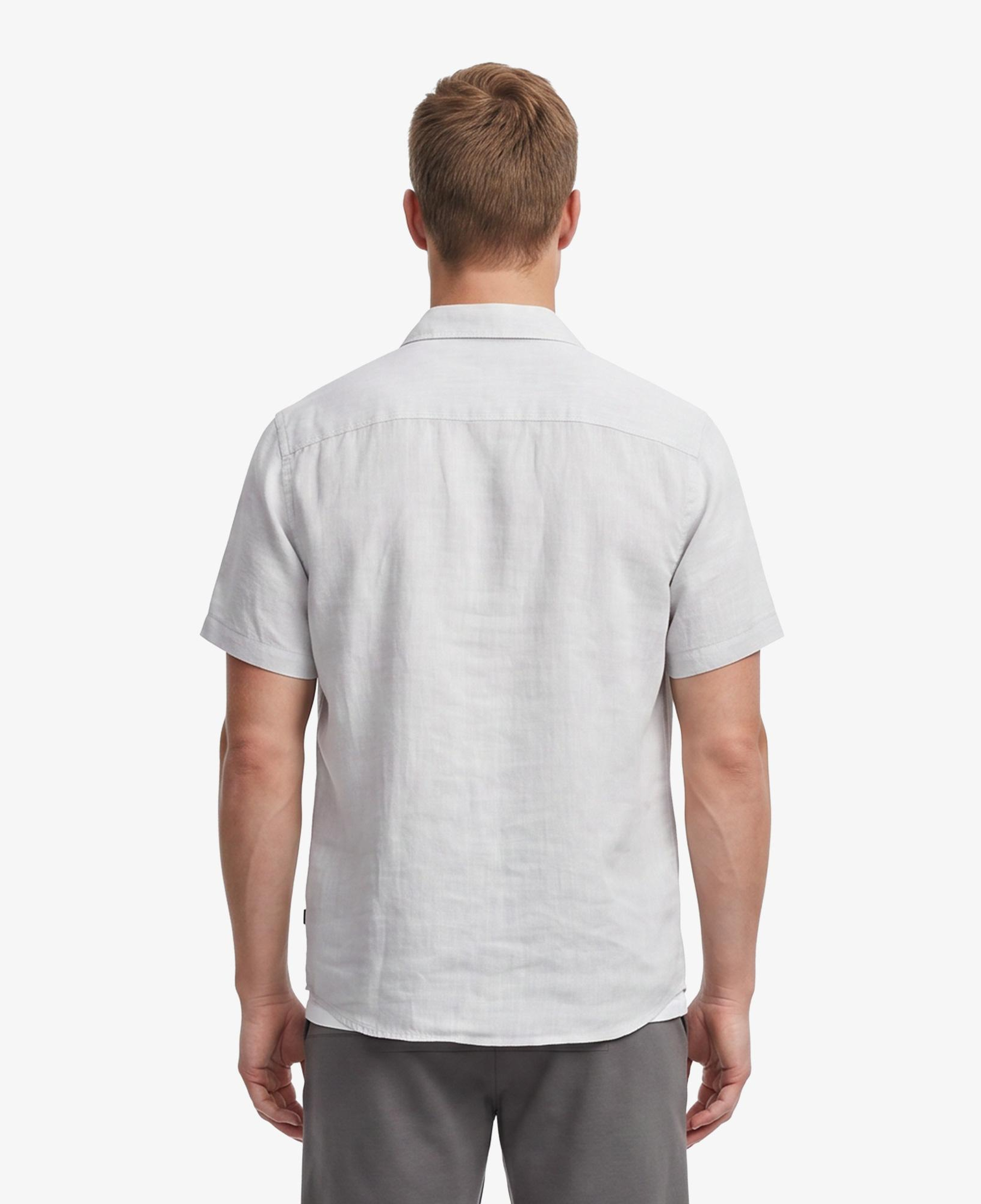 Nautica Erkek Gri Regular Fit Kısa Kollu Keten Gömlek