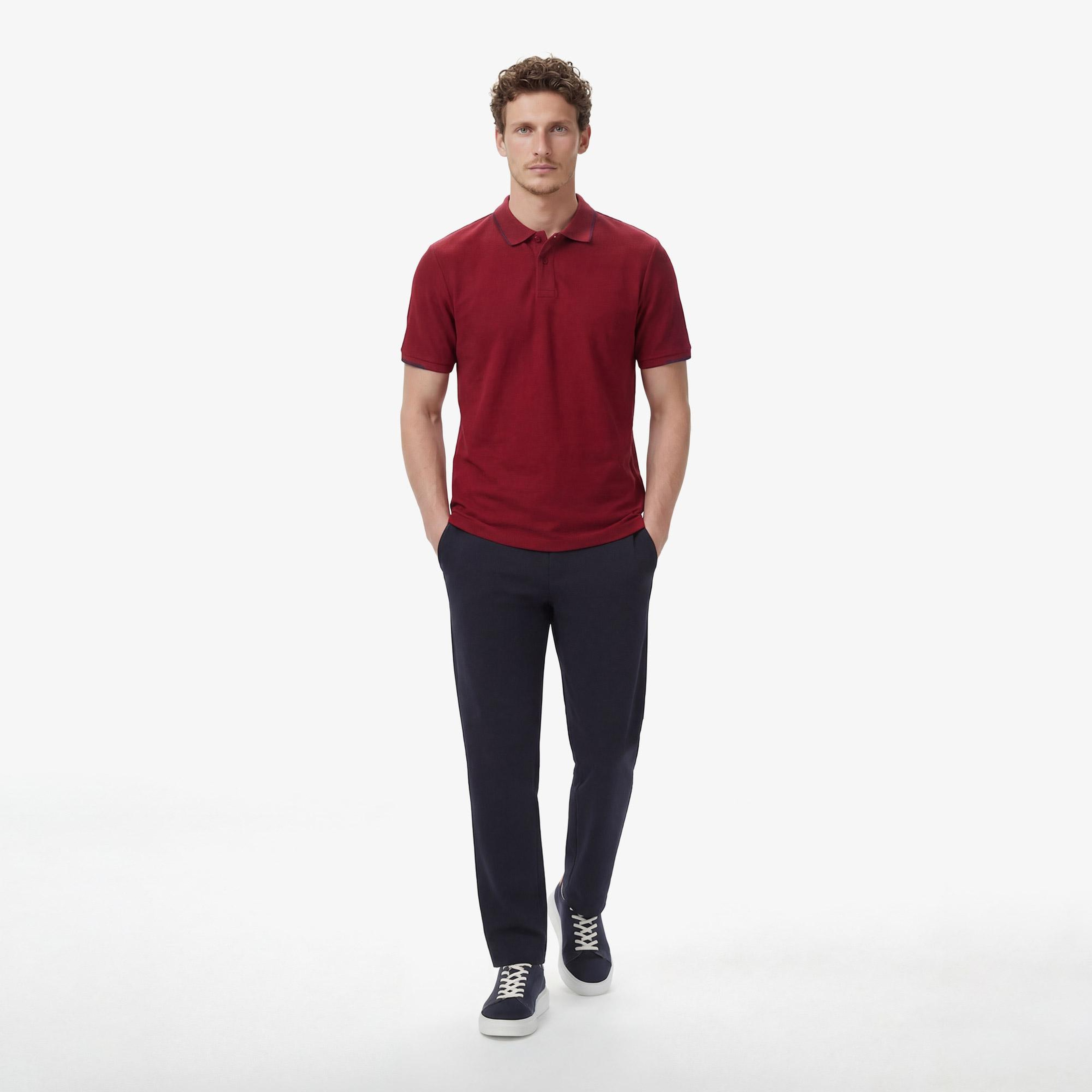 Nautica Erkek Bordo Regular Fit Polo Yaka T-Shirt