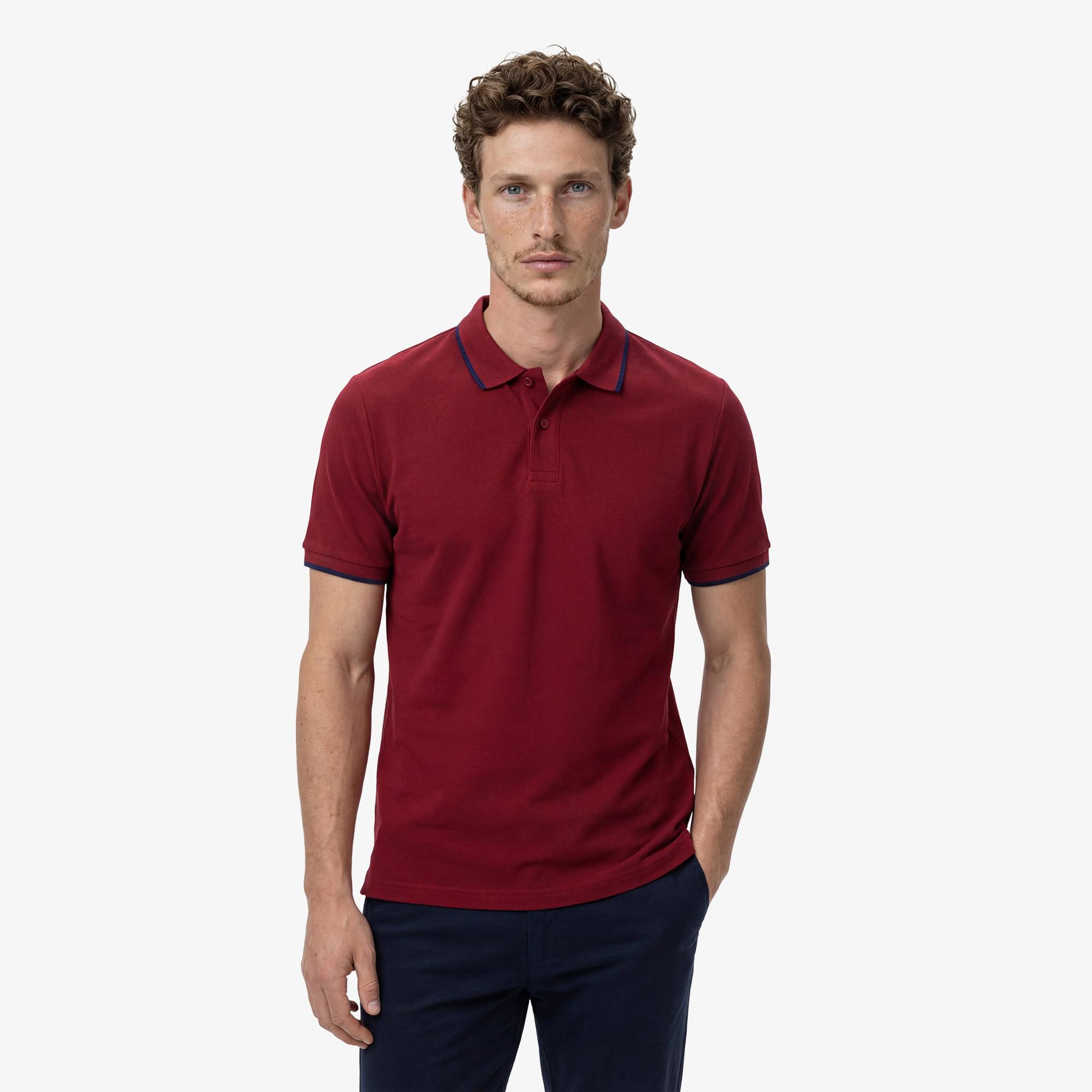 Nautica Erkek Bordo Regular Fit Polo Yaka T-Shirt