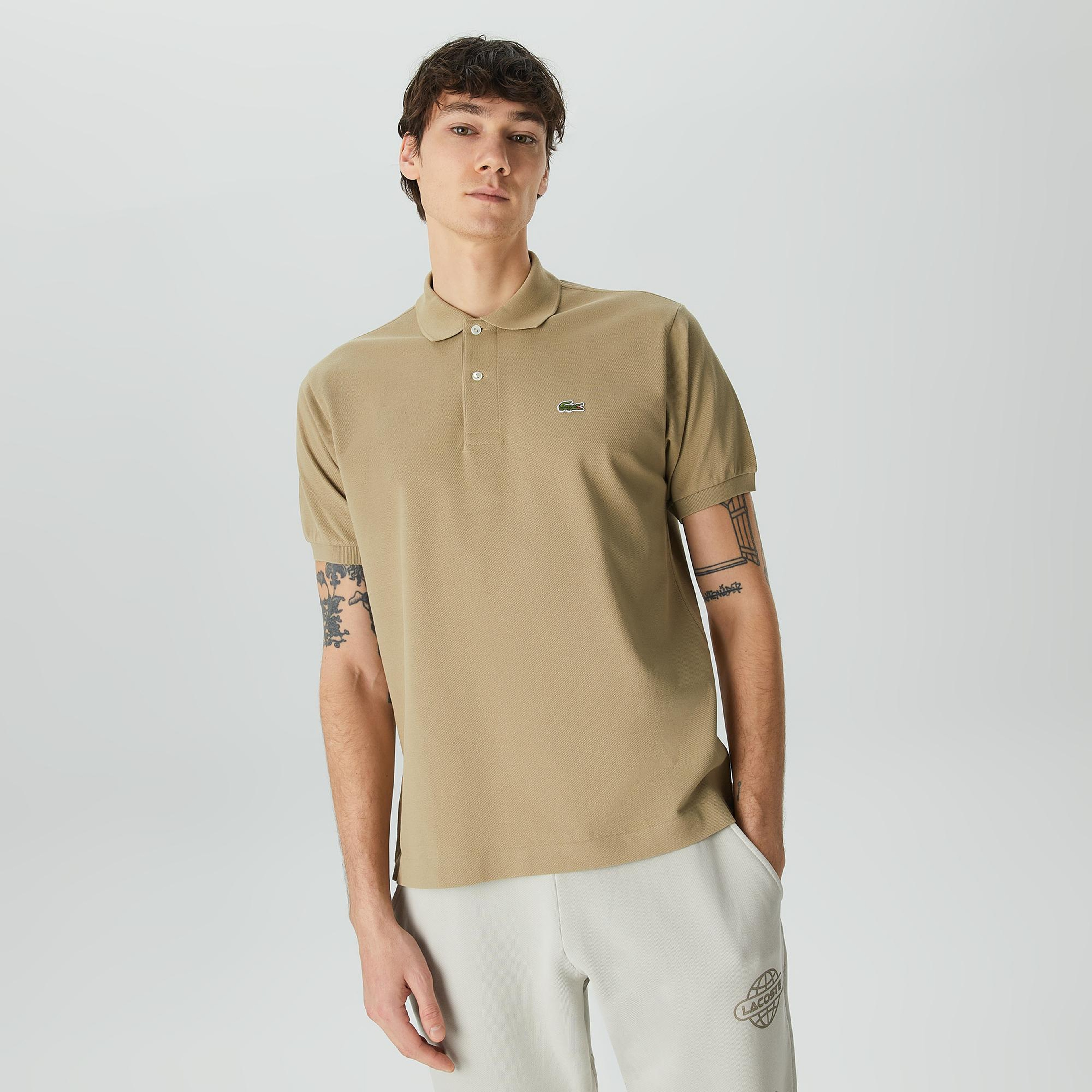 L.12.12 Erkek Classic Fit Bej Polo