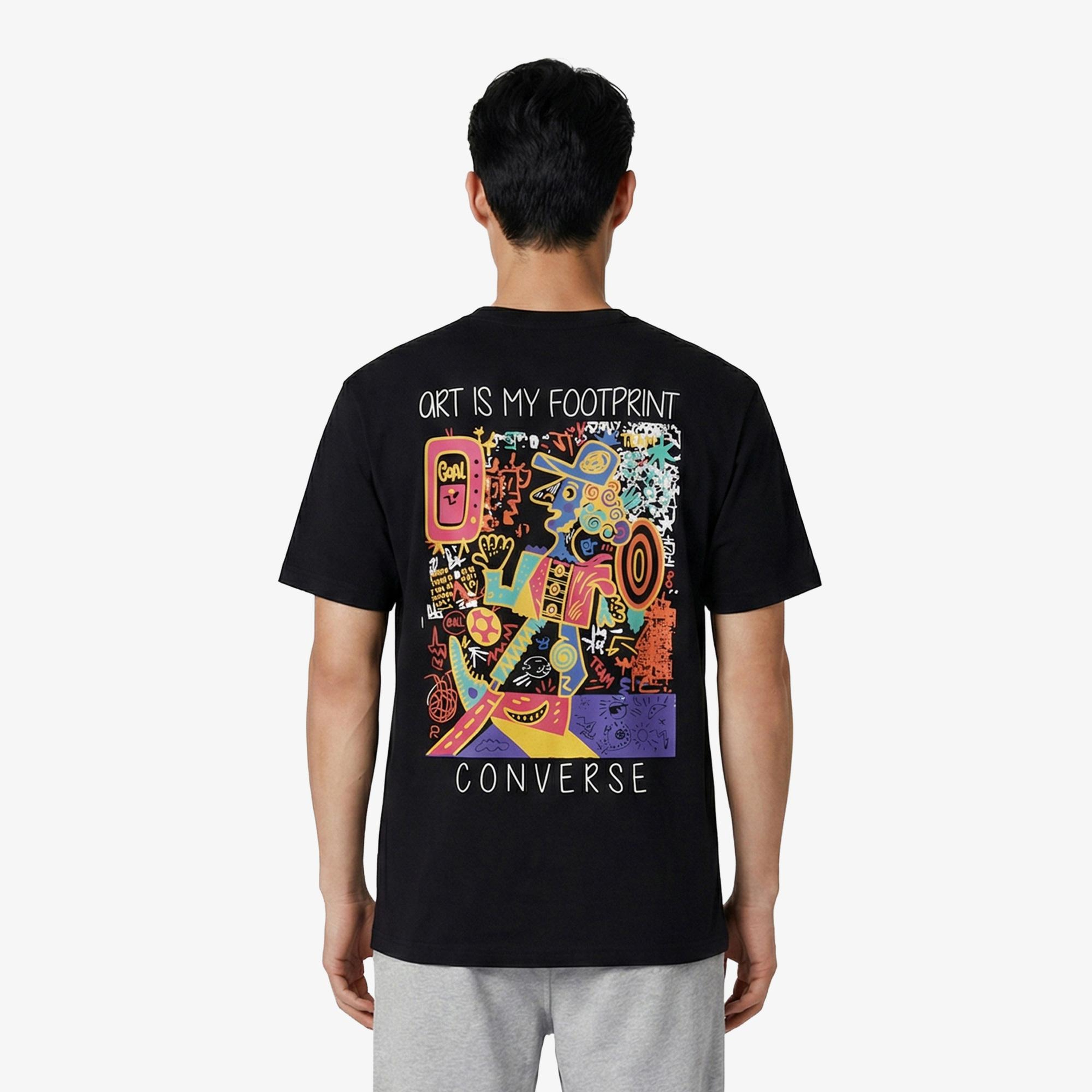 Converse Erkek Siyah Grafik Baskılı T-Shirt