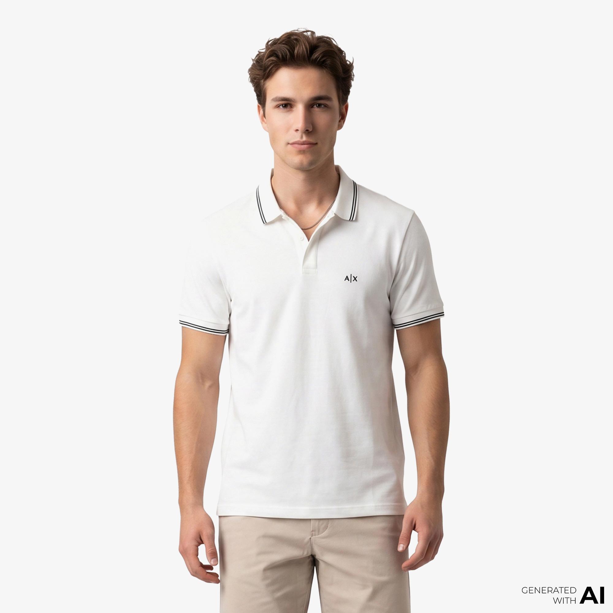 Armani Exchange Erkek Beyaz Polo
