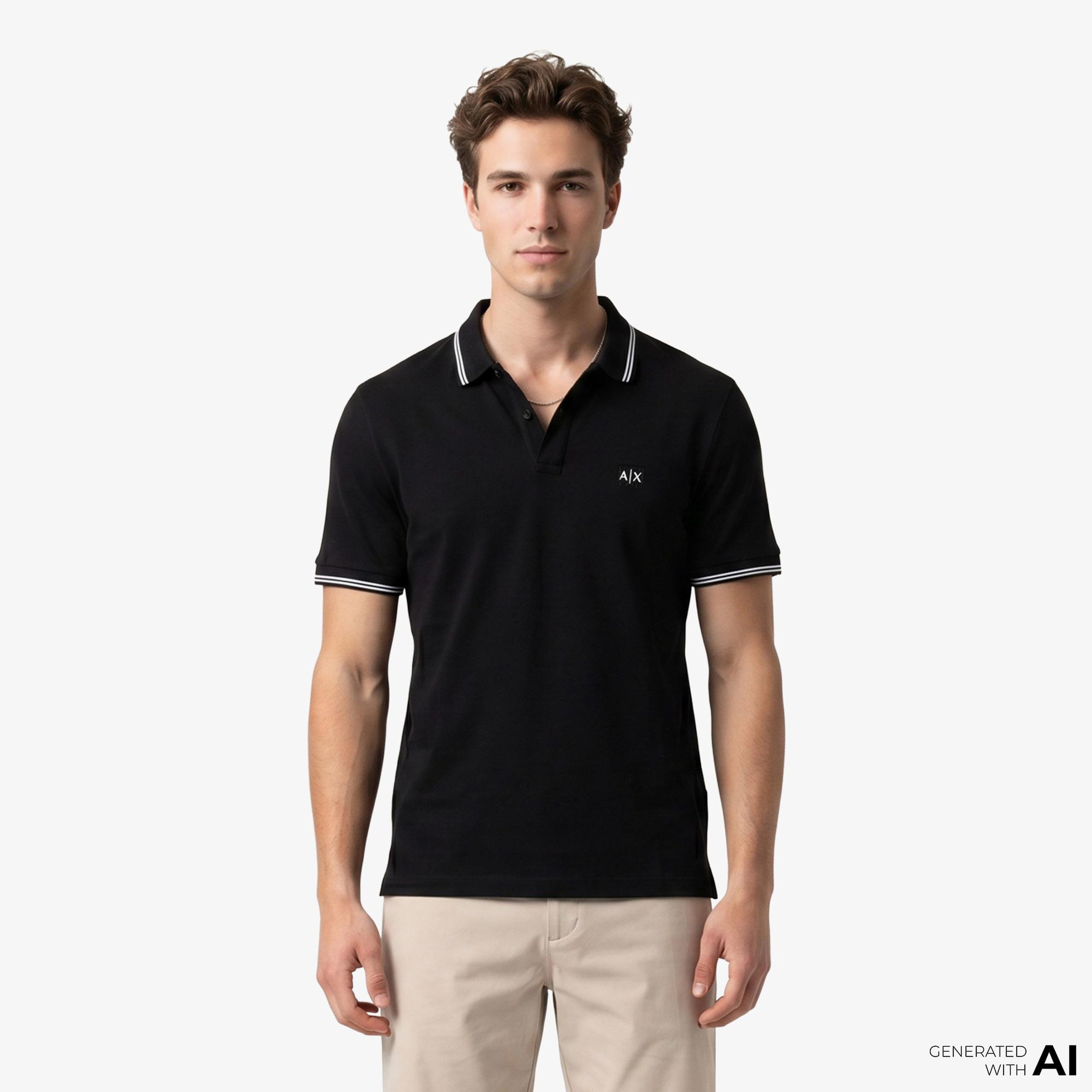 Armani Exchange Erkek Siyah Polo
