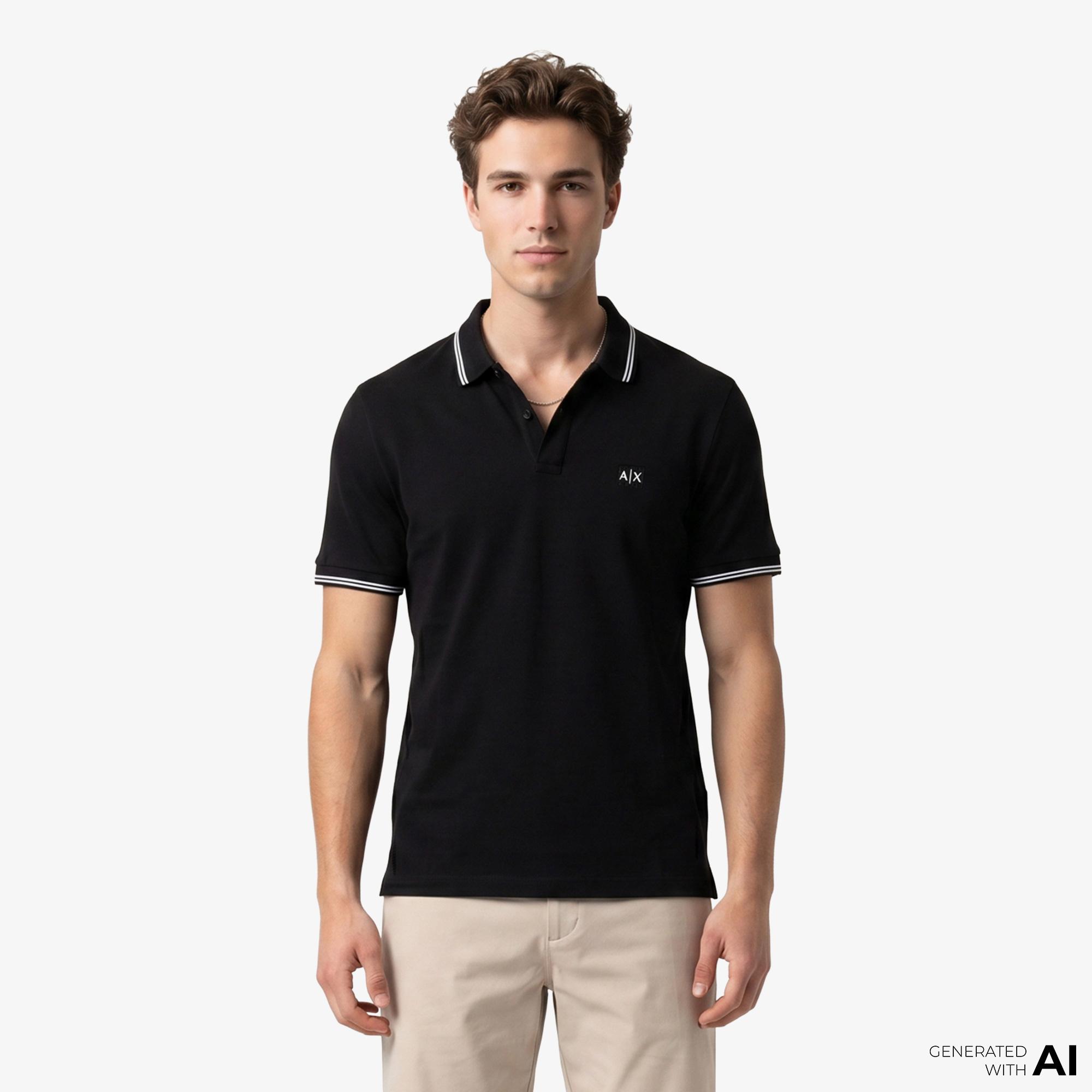 Armani Exchange Erkek Siyah Polo