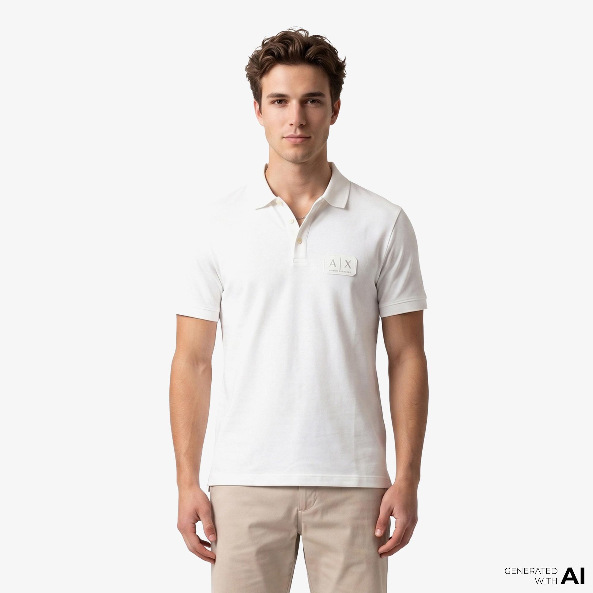 Armani Exchange Erkek Beyaz Polo