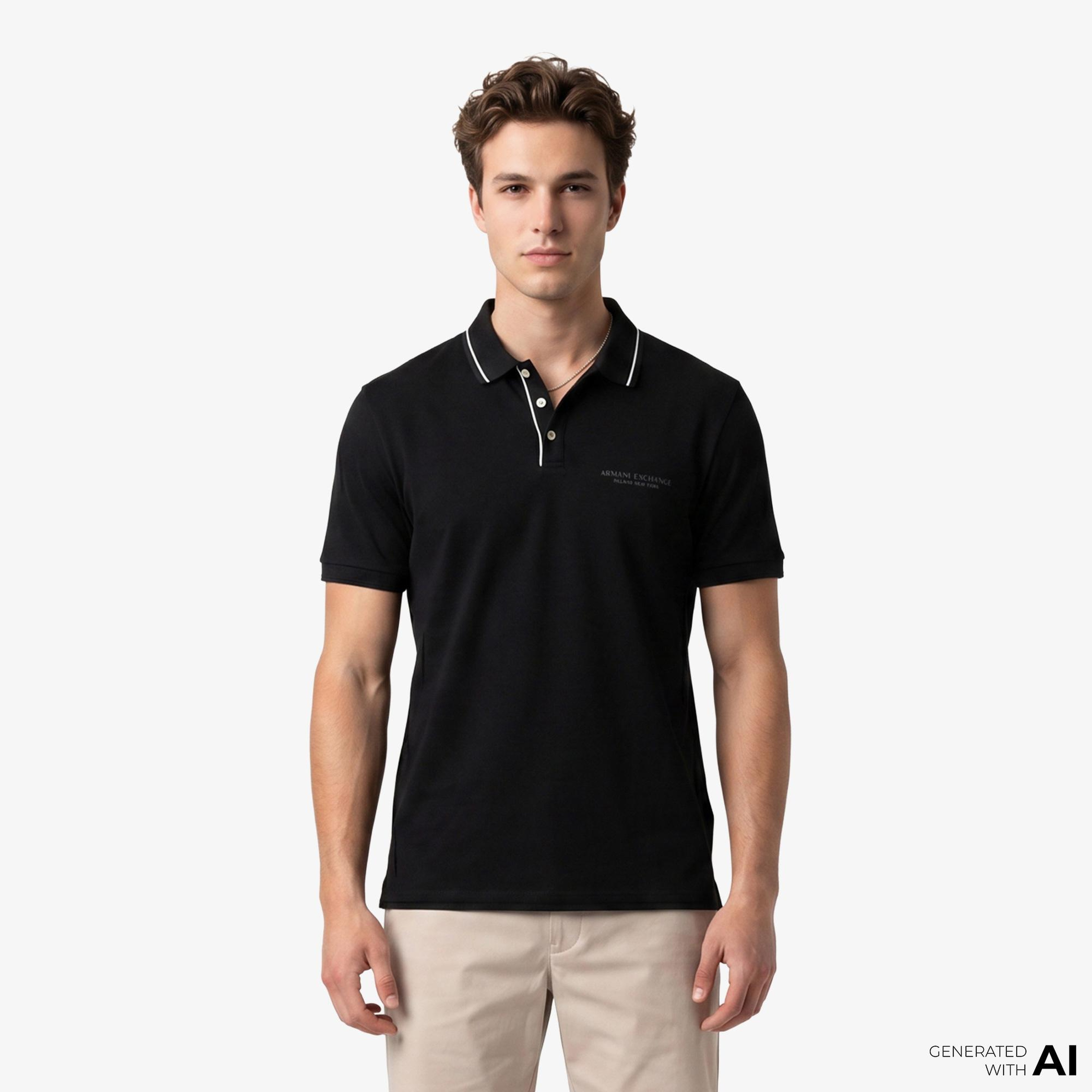 Armani Exchange Erkek Siyah Polo