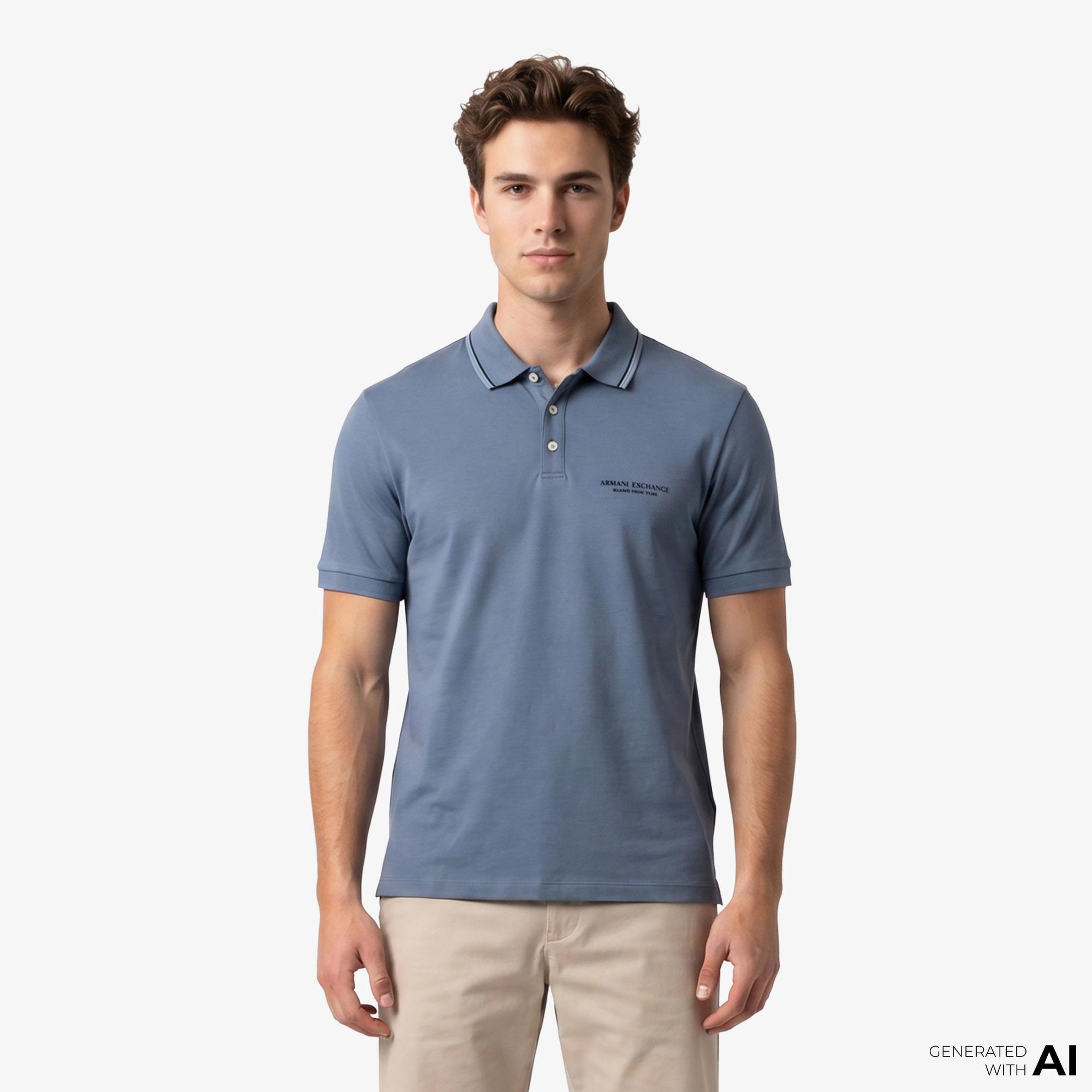 Armani Exchange Erkek Mavi Polo