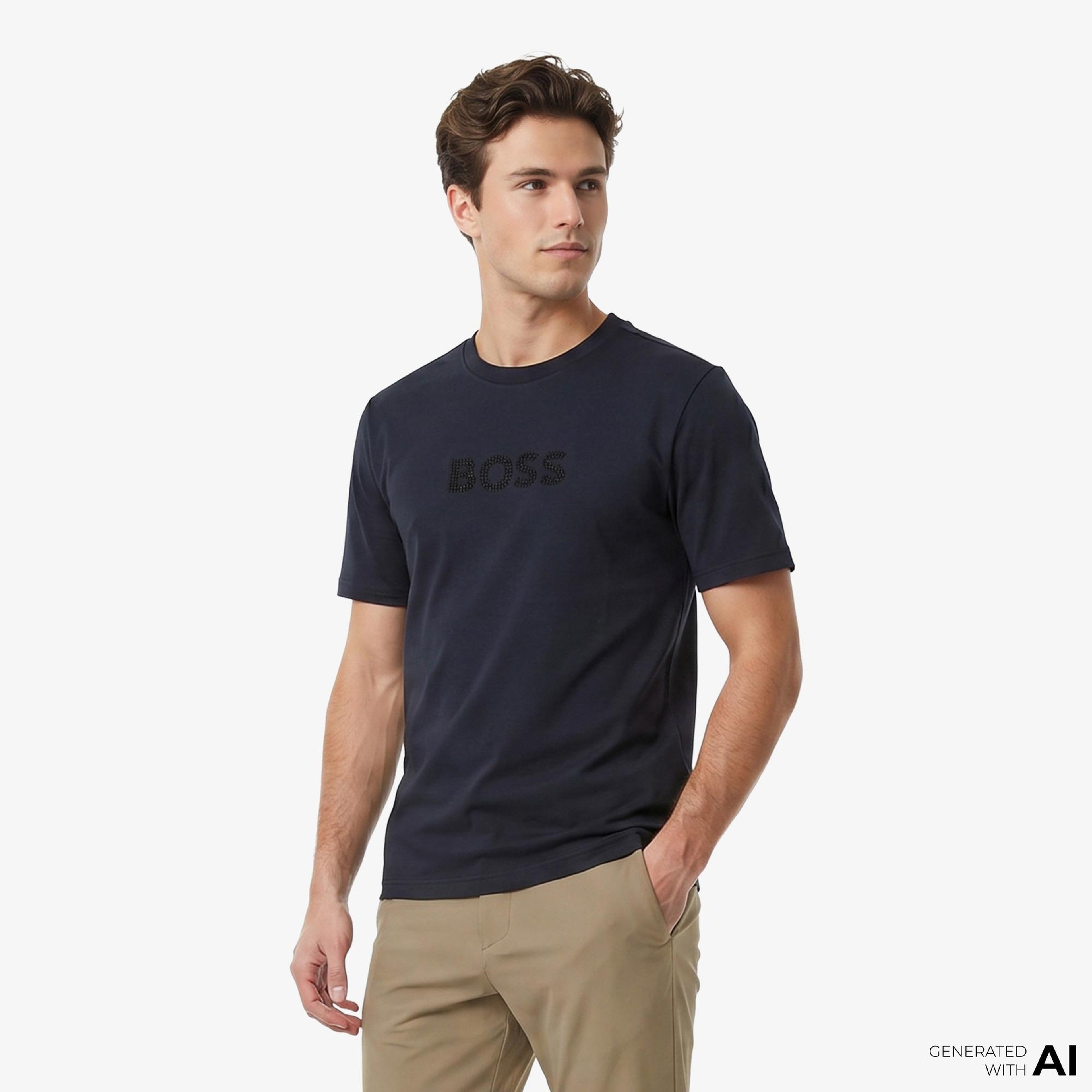 Boss Terrace Logo Erkek Lacivert T-Shirt
