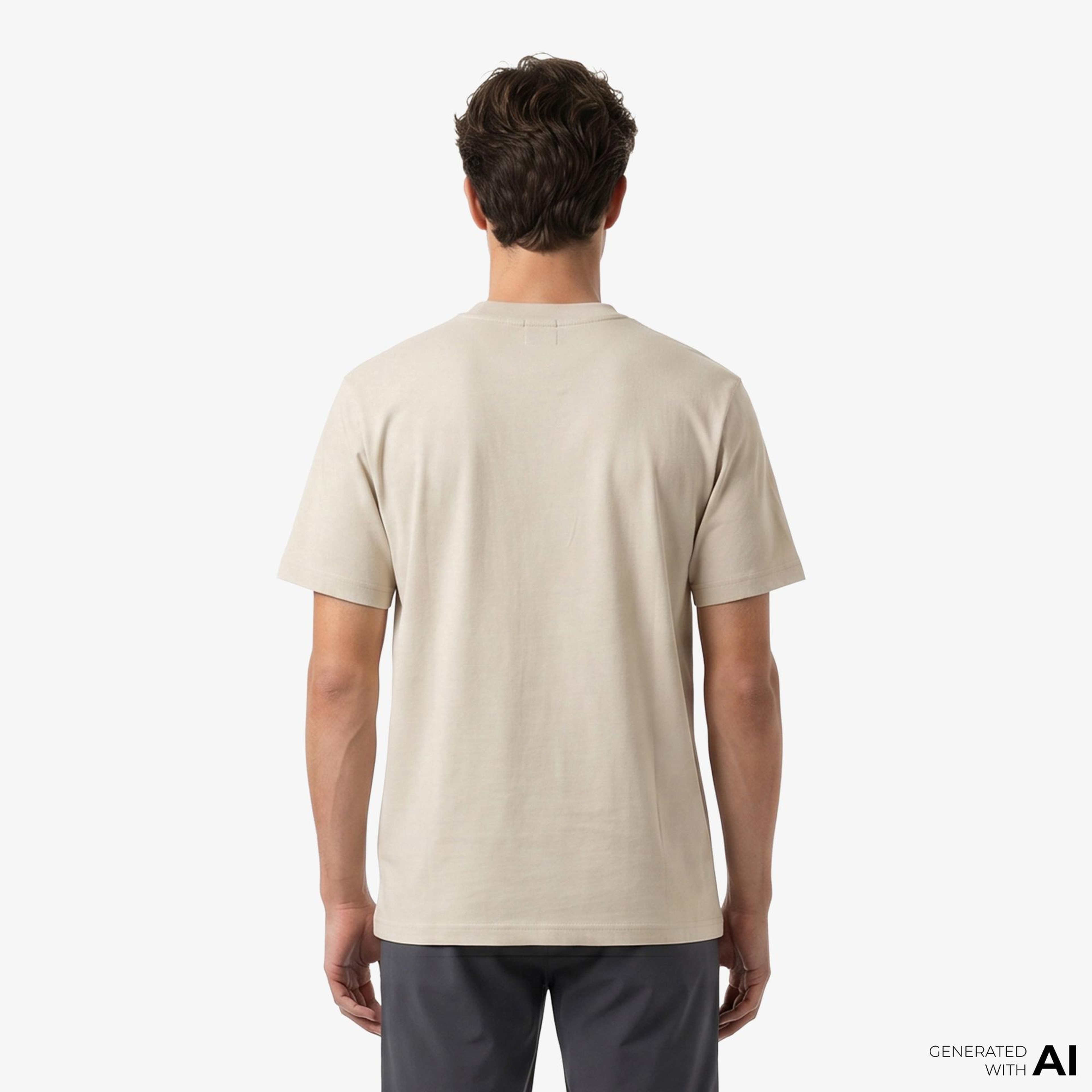Boss Terrace Photo Erkek Bej T-Shirt