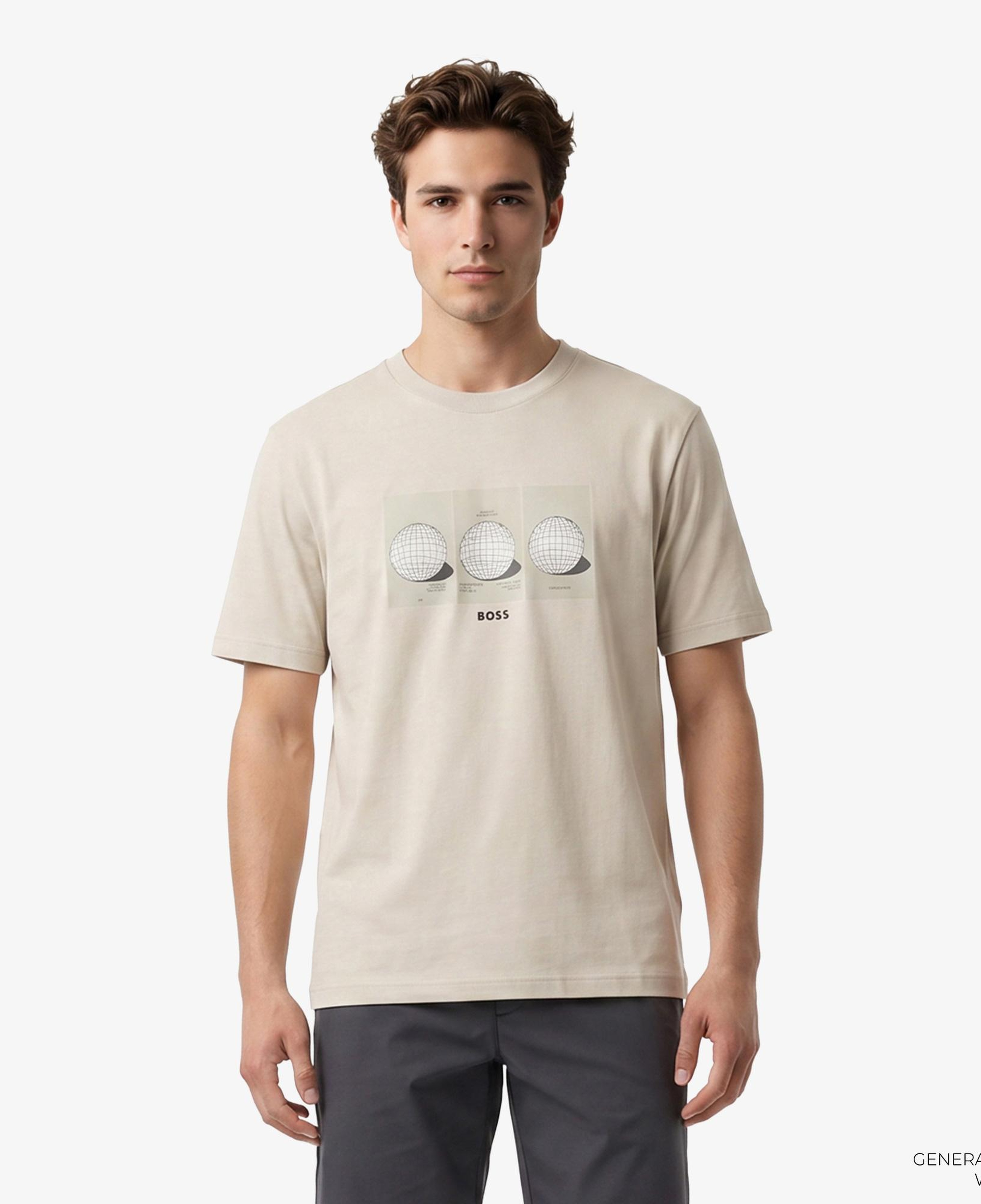 Boss Terrace Photo Erkek Bej T-Shirt