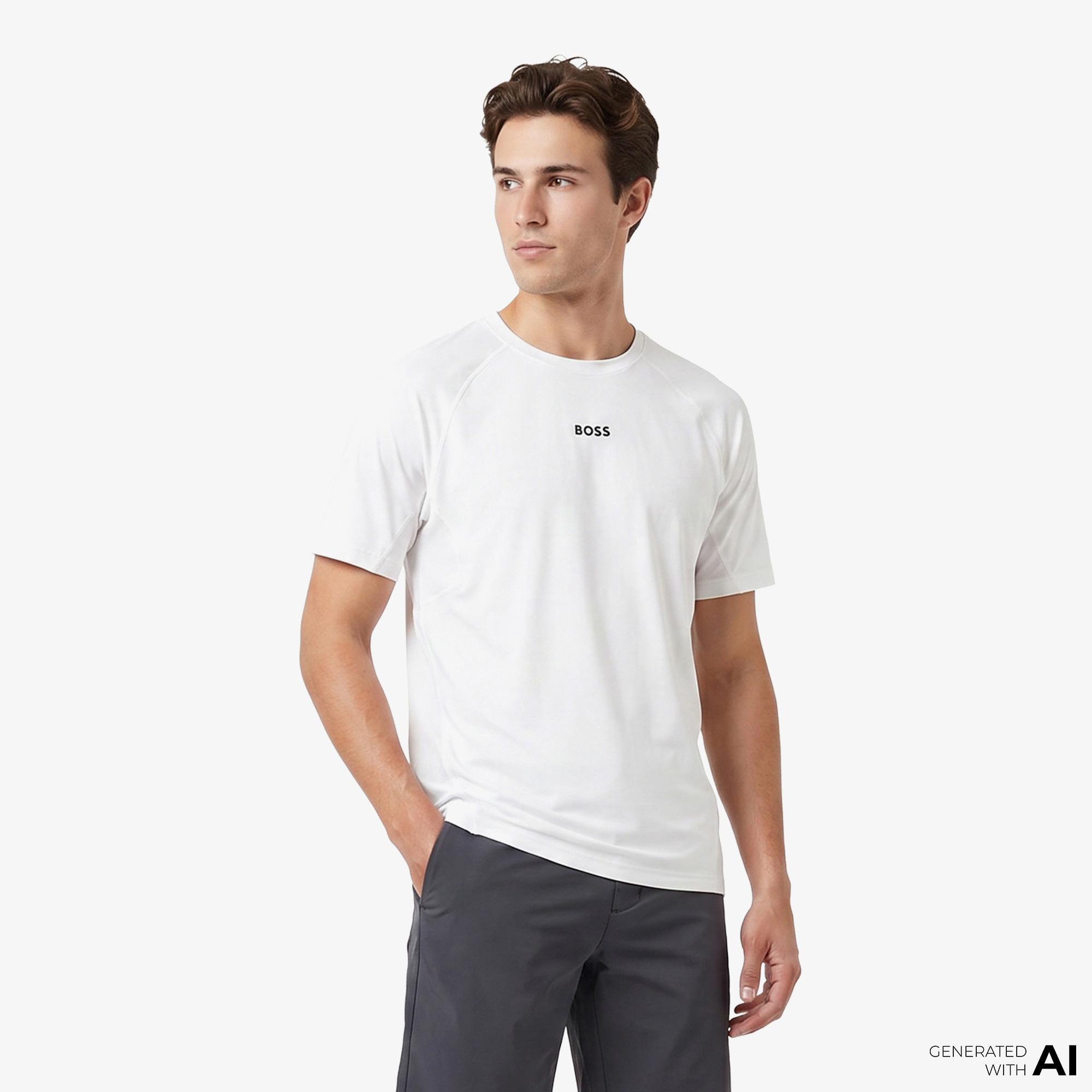 Boss Active Erkek Beyaz T-Shirt