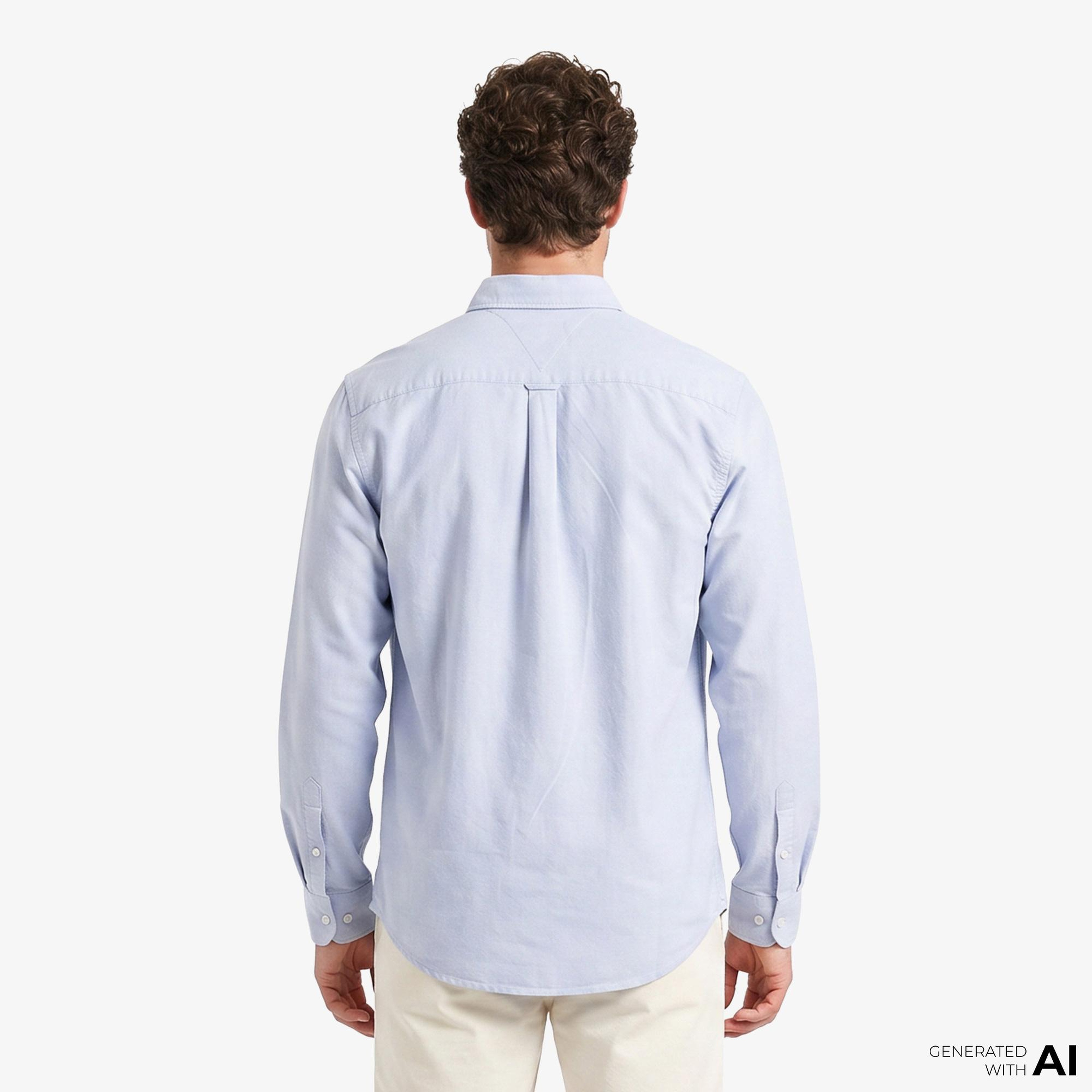 Tommy Hilfiger Oxford Erkek Mavi Gömlek