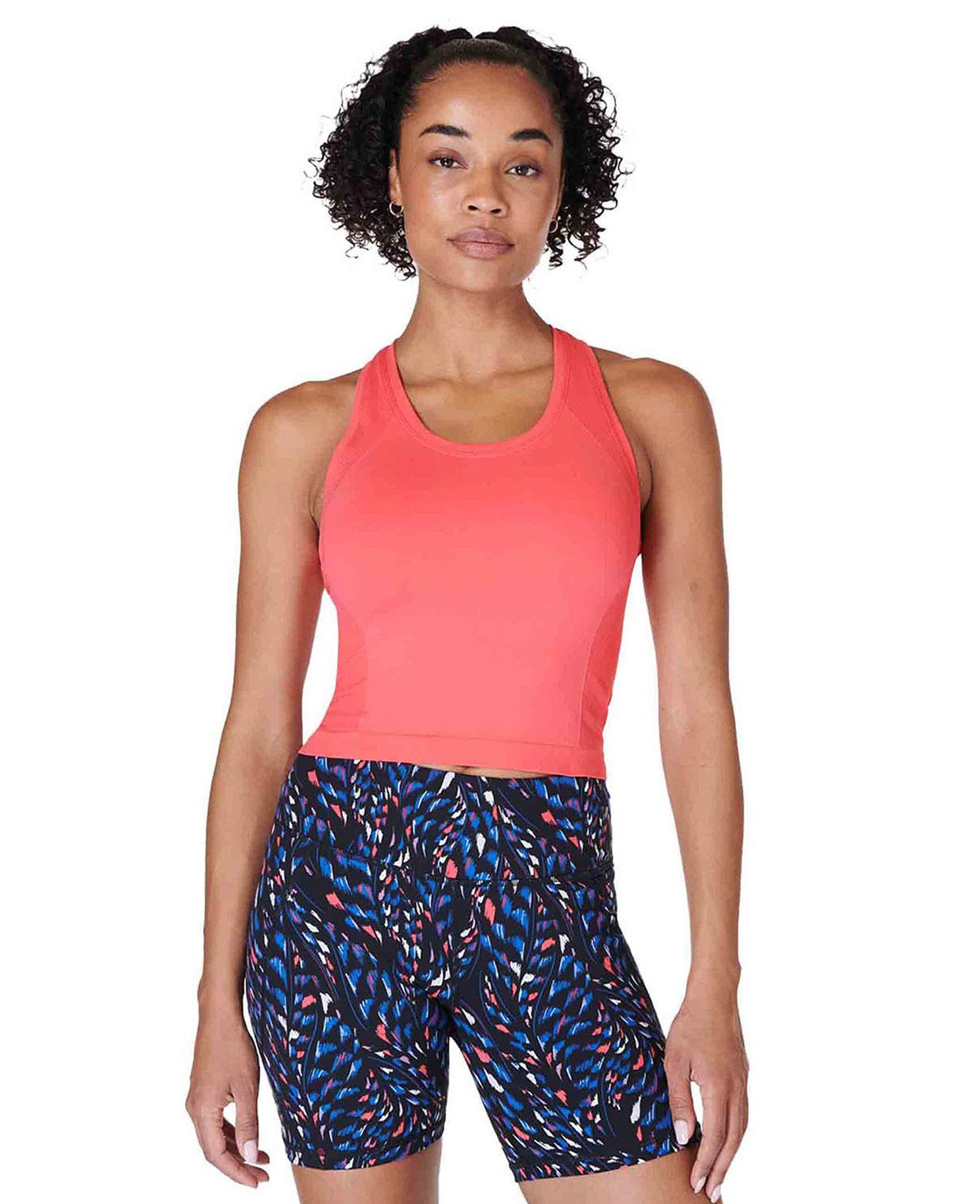 Sweaty Betty Athlete Crop Seamless Workout Kadın Koşu Tank Top