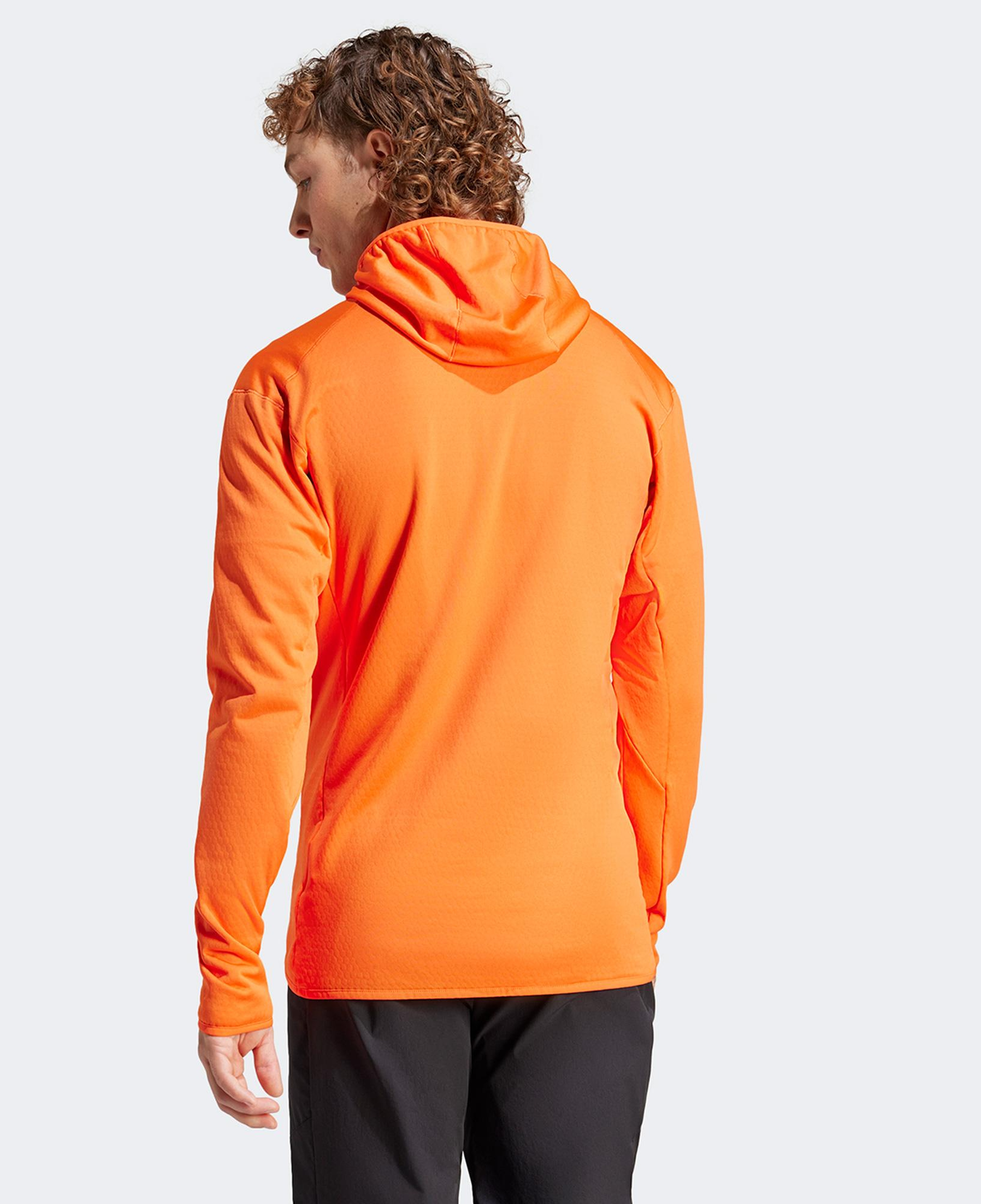 adidas Terrex Light Fleece Full Zip Kapüşonlu Erkek Turuncu Günlük Sweatshirt