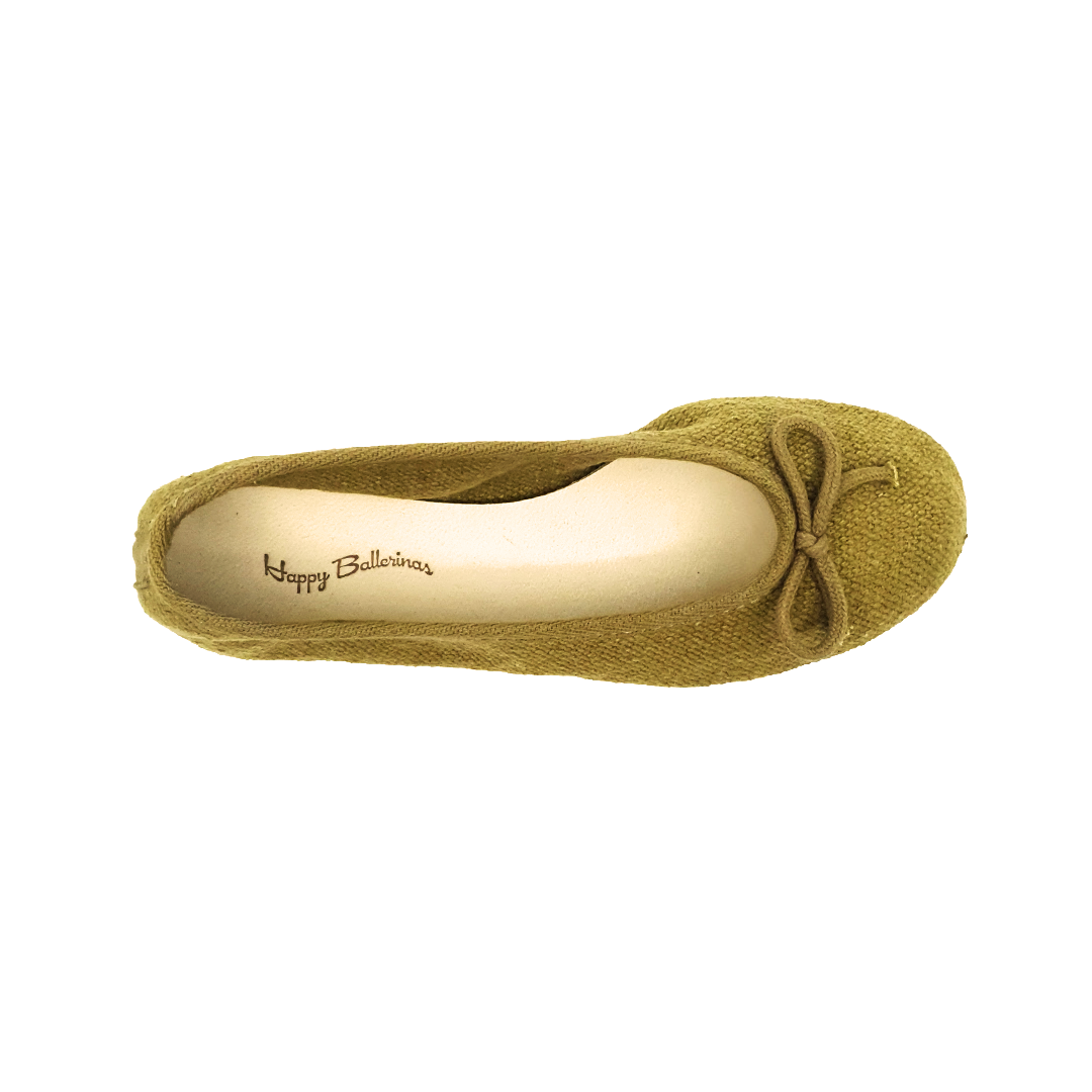 Athena - Yeşil Koton Kumaş Barefoot Babet Ayakkabı