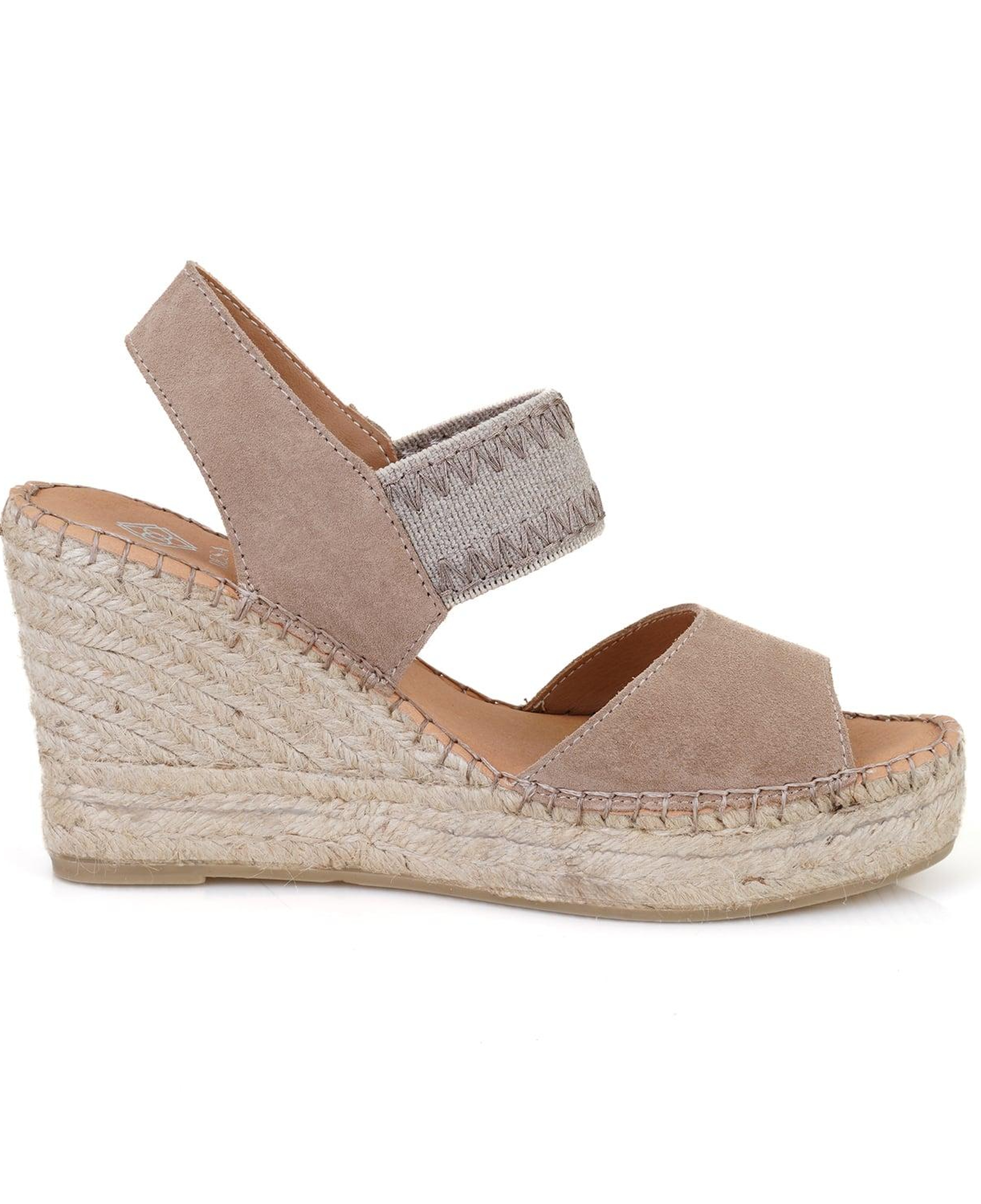 Kadın Bej Dolgu Topuklu Espadril Sandalet