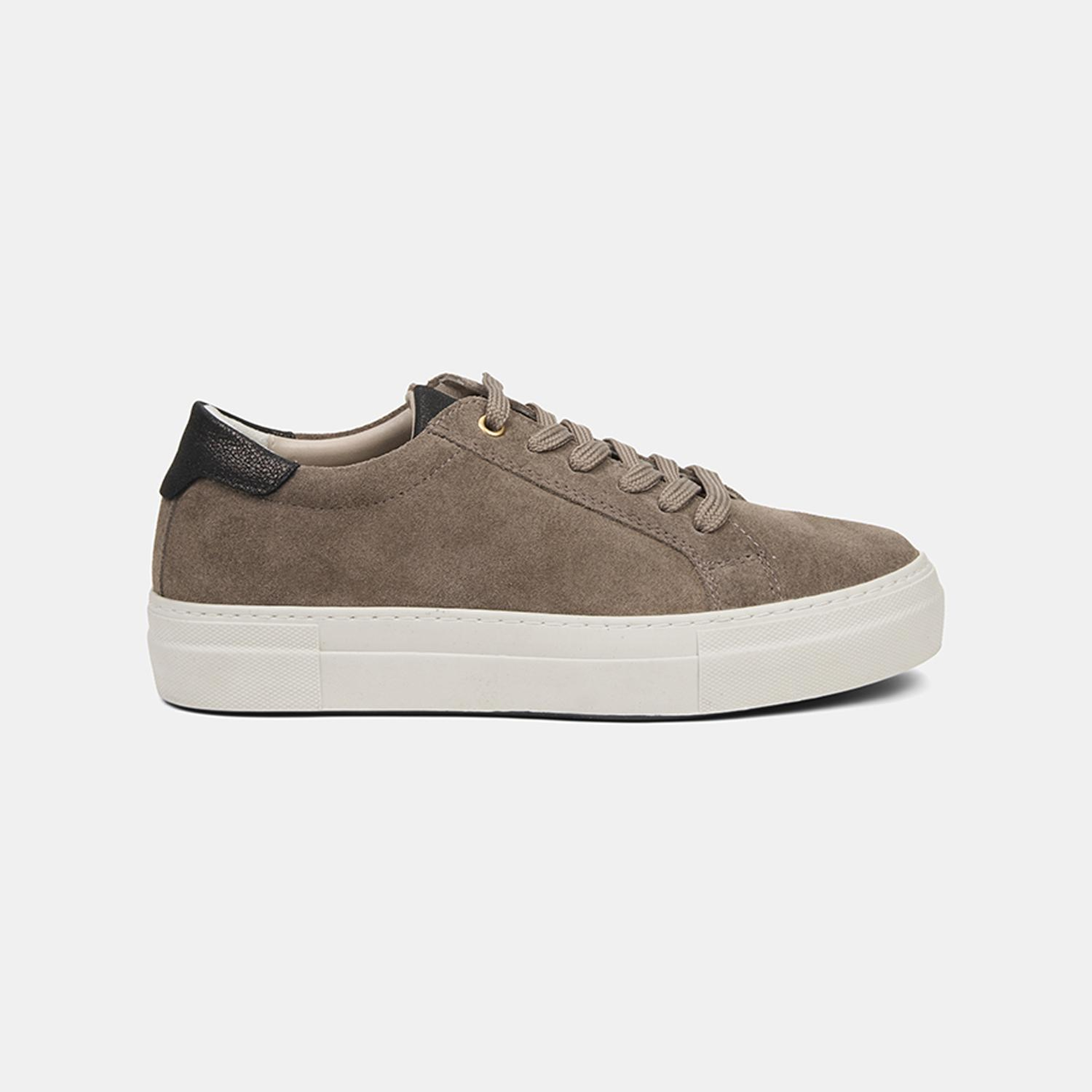 Kadın Vizon Bağcıklı Kalın Tabanlı Süet Deri Sneaker