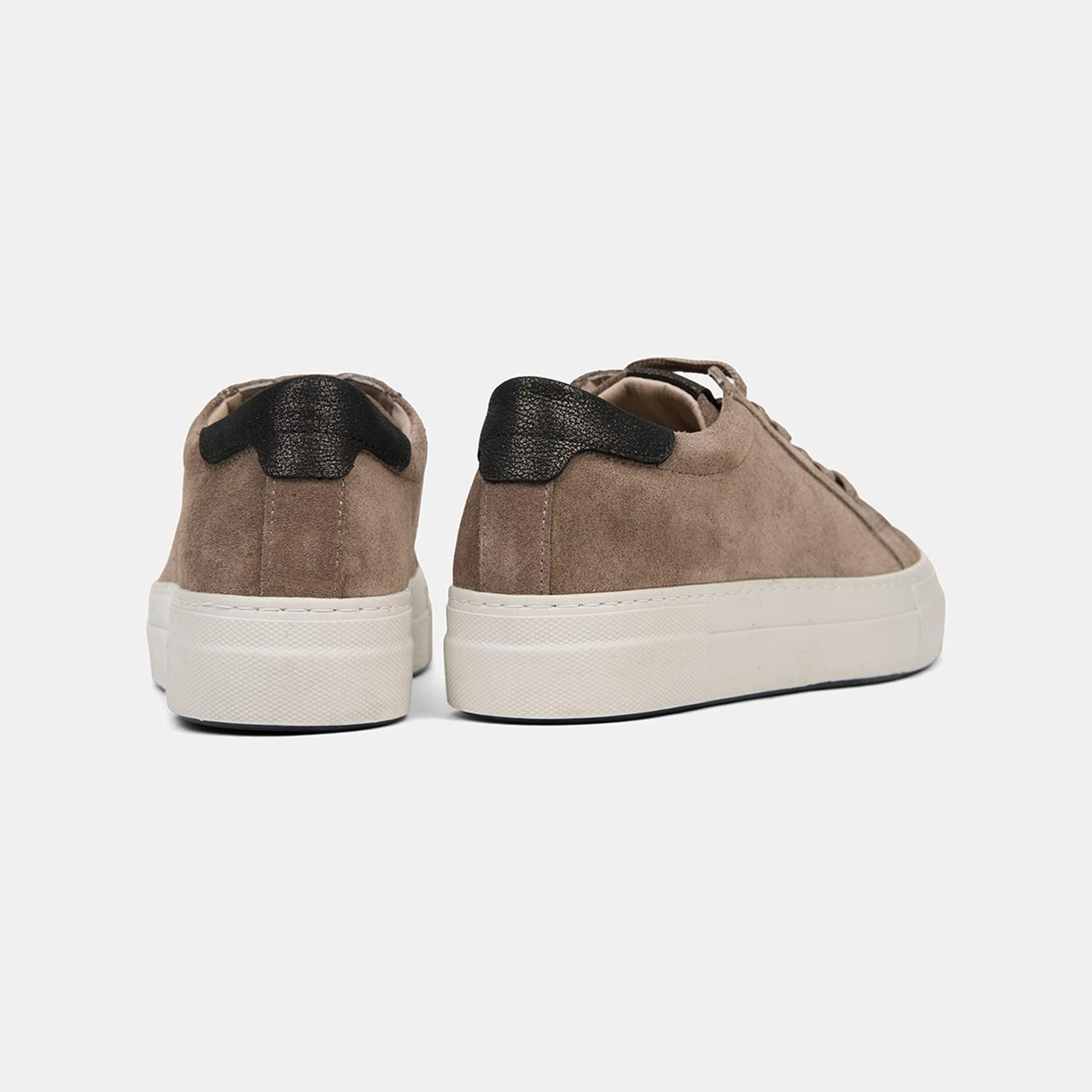 Kadın Vizon Bağcıklı Kalın Tabanlı Süet Deri Sneaker