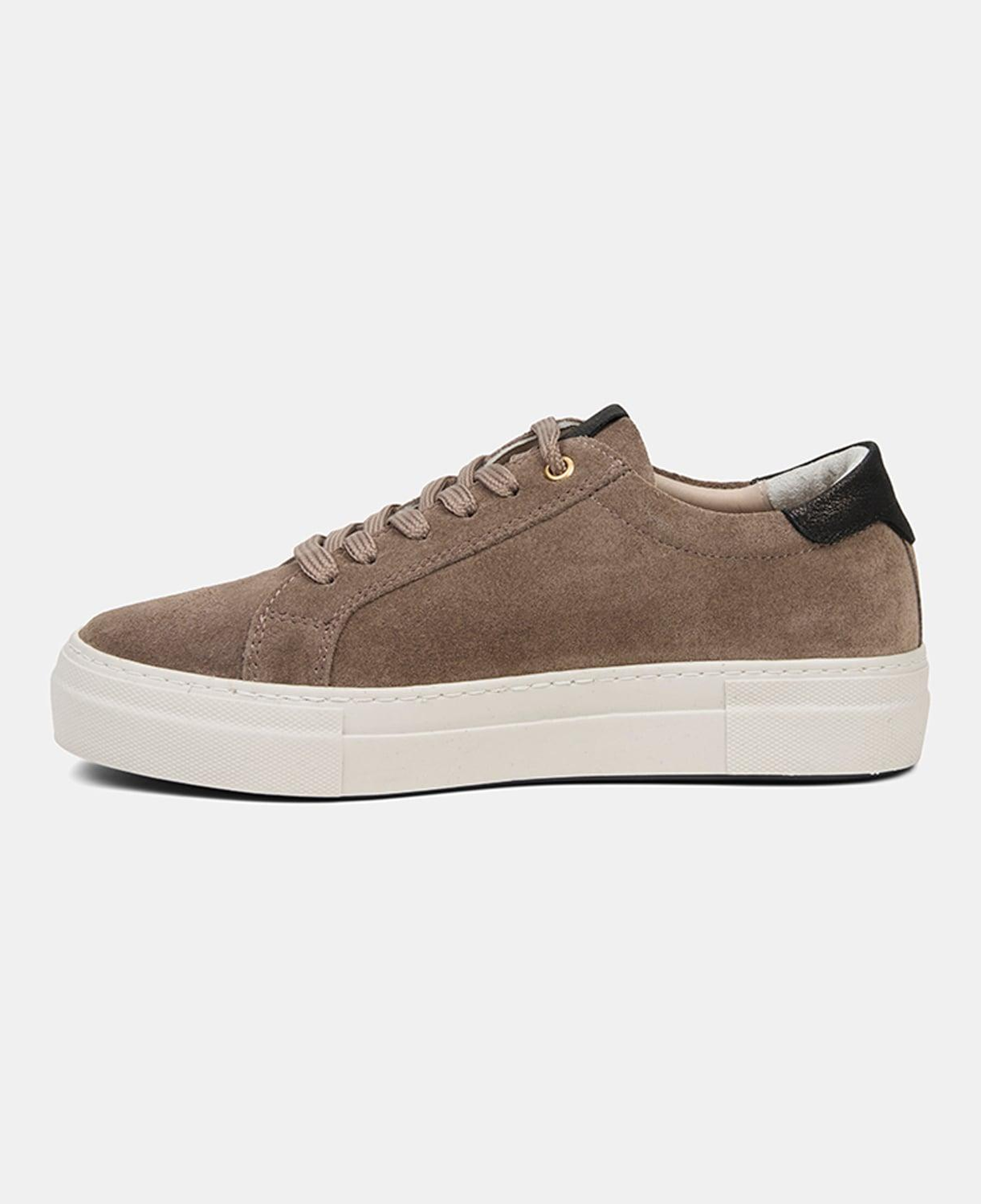 Kadın Vizon Bağcıklı Kalın Tabanlı Süet Deri Sneaker