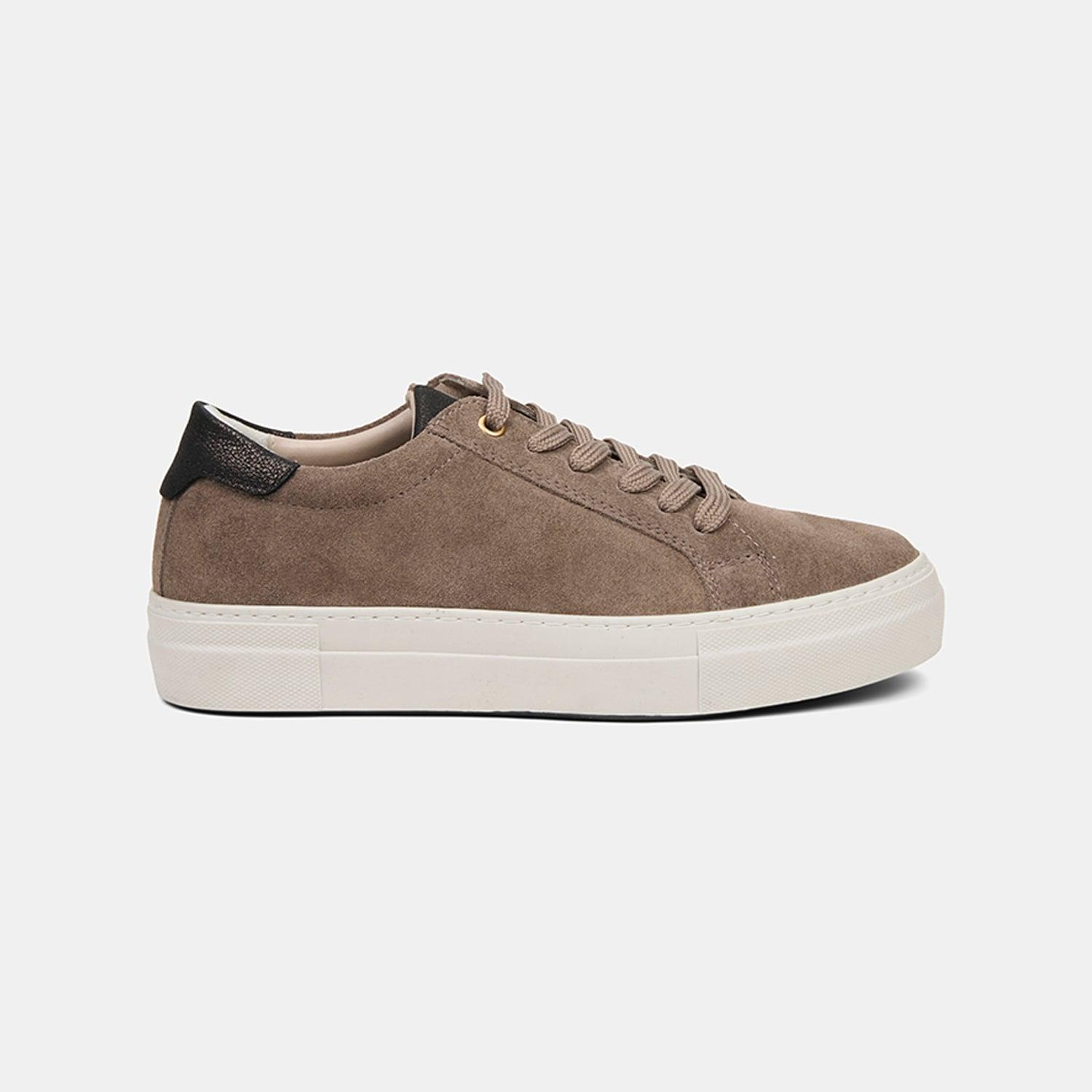 Kadın Vizon Bağcıklı Kalın Tabanlı Süet Deri Sneaker