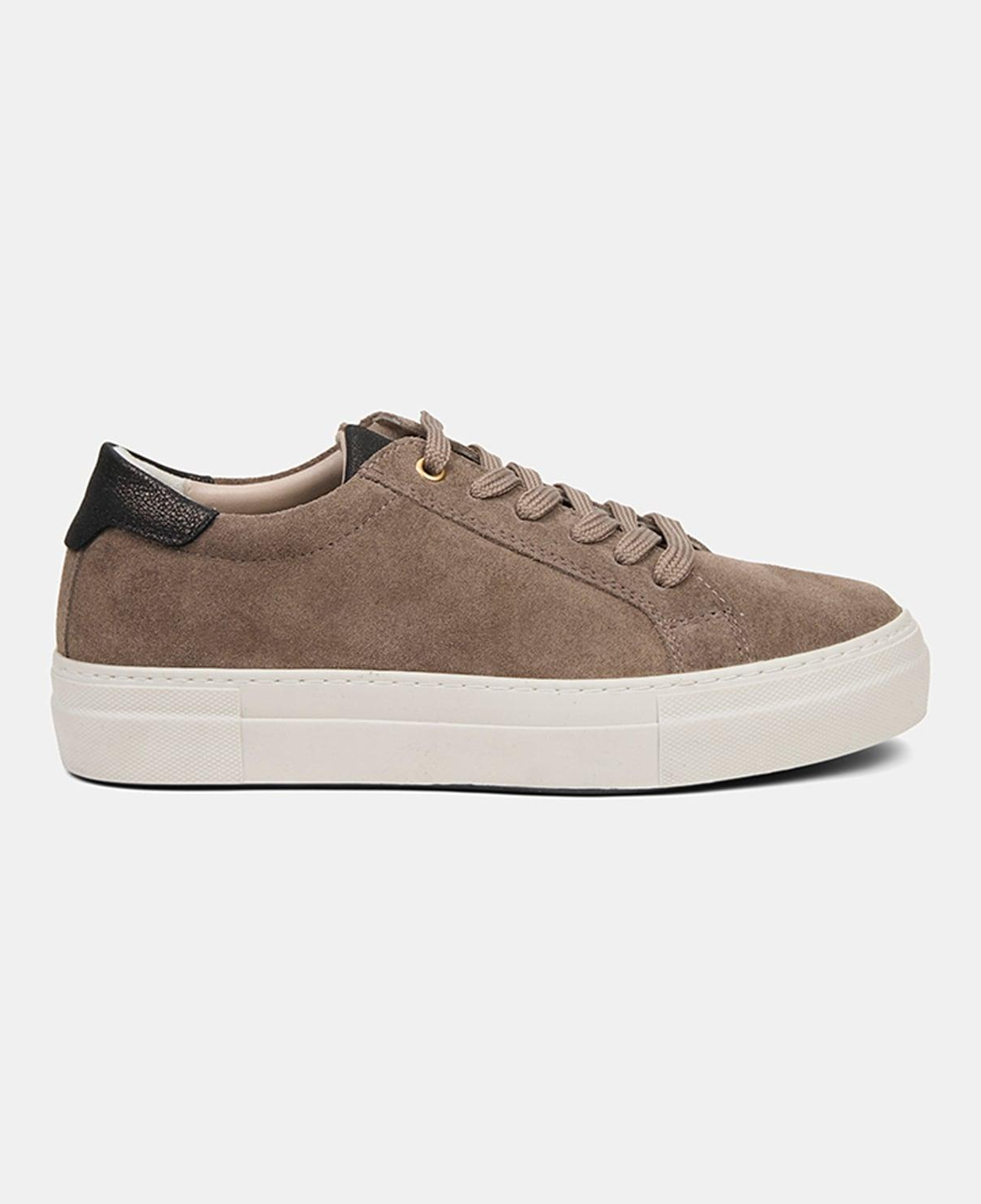 Kadın Vizon Bağcıklı Kalın Tabanlı Süet Deri Sneaker