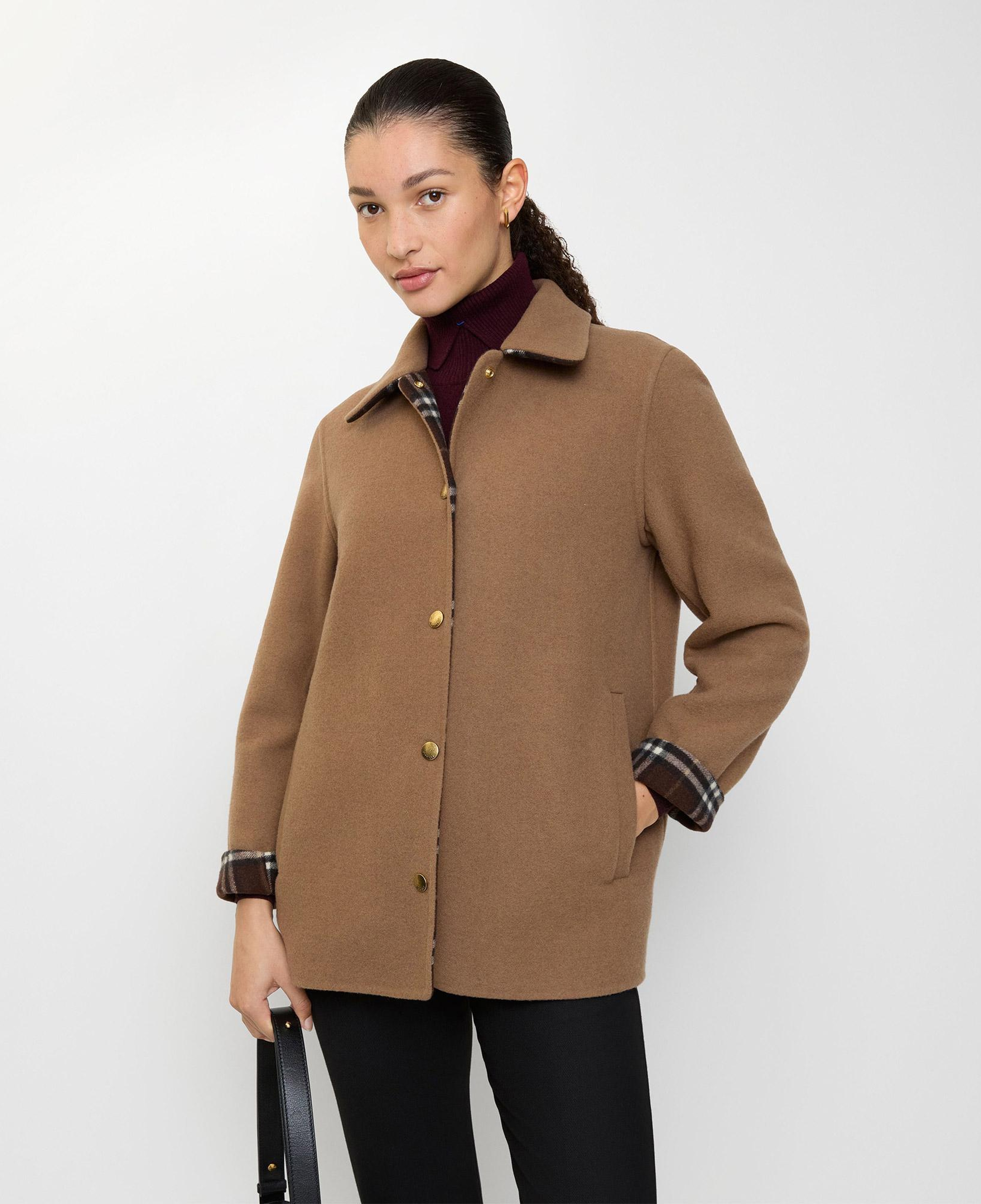 Burberry Wool Overshirt Kadın Kahverengi Kaban