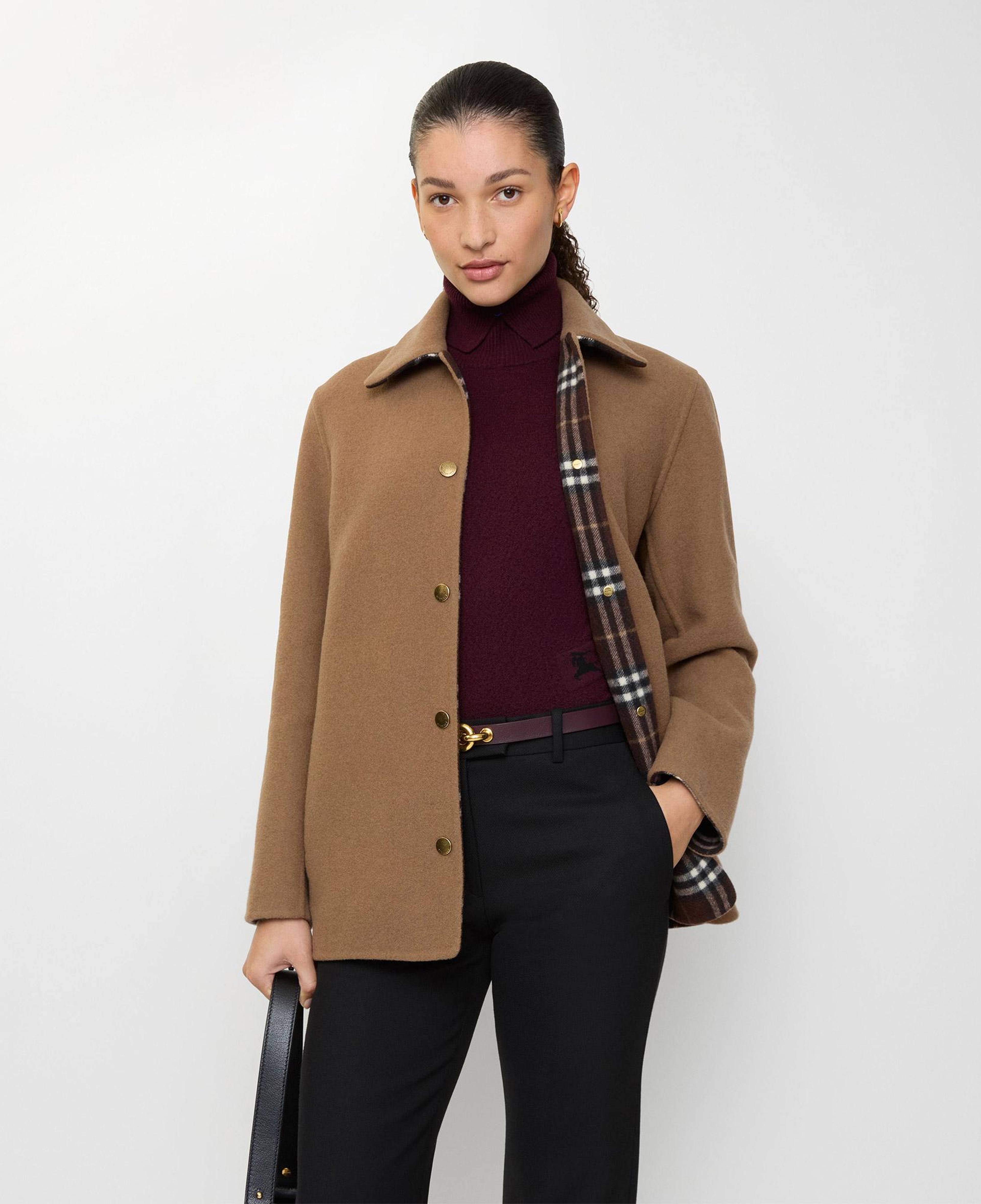 Burberry Wool Overshirt Kadın Kahverengi Kaban