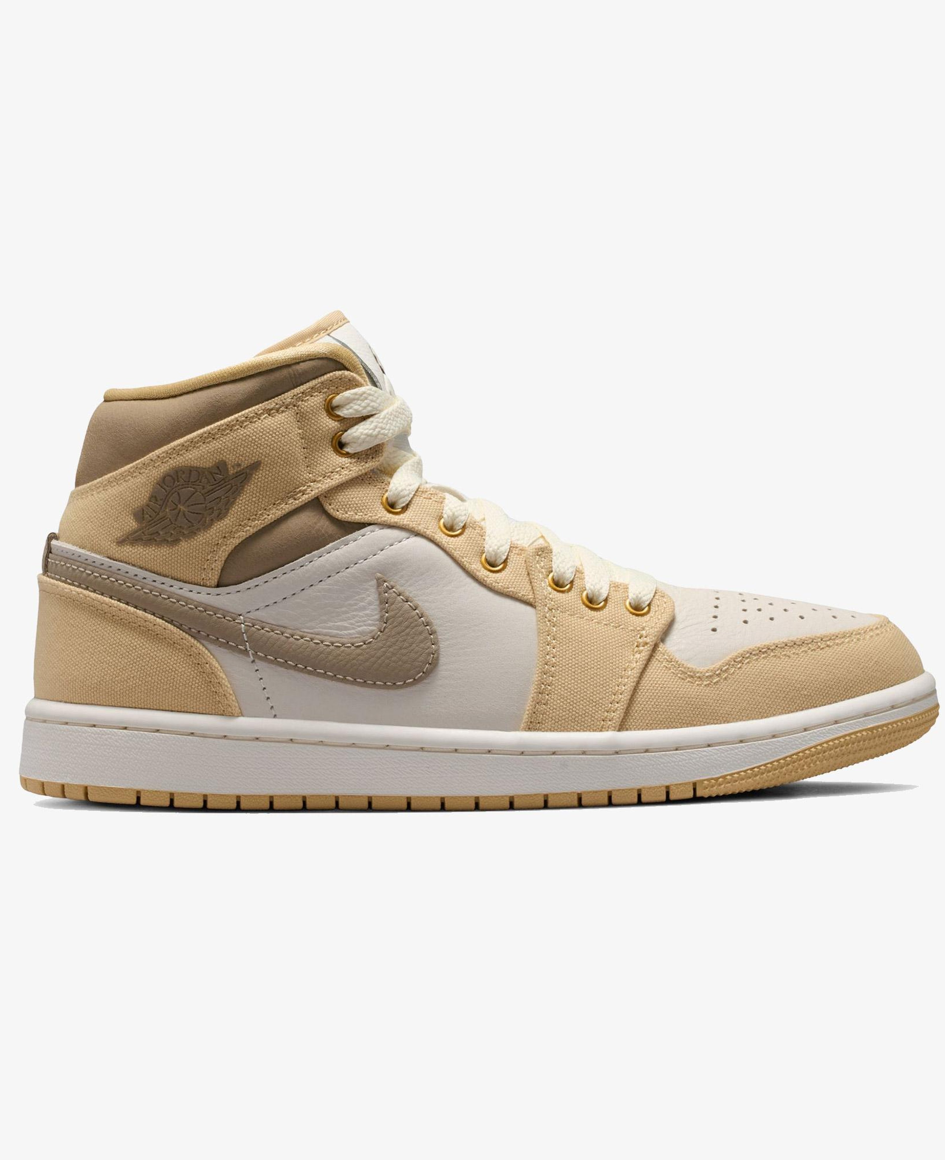 Jordan Air 1 Mid SE Kadın Bej Spor Ayakkabı