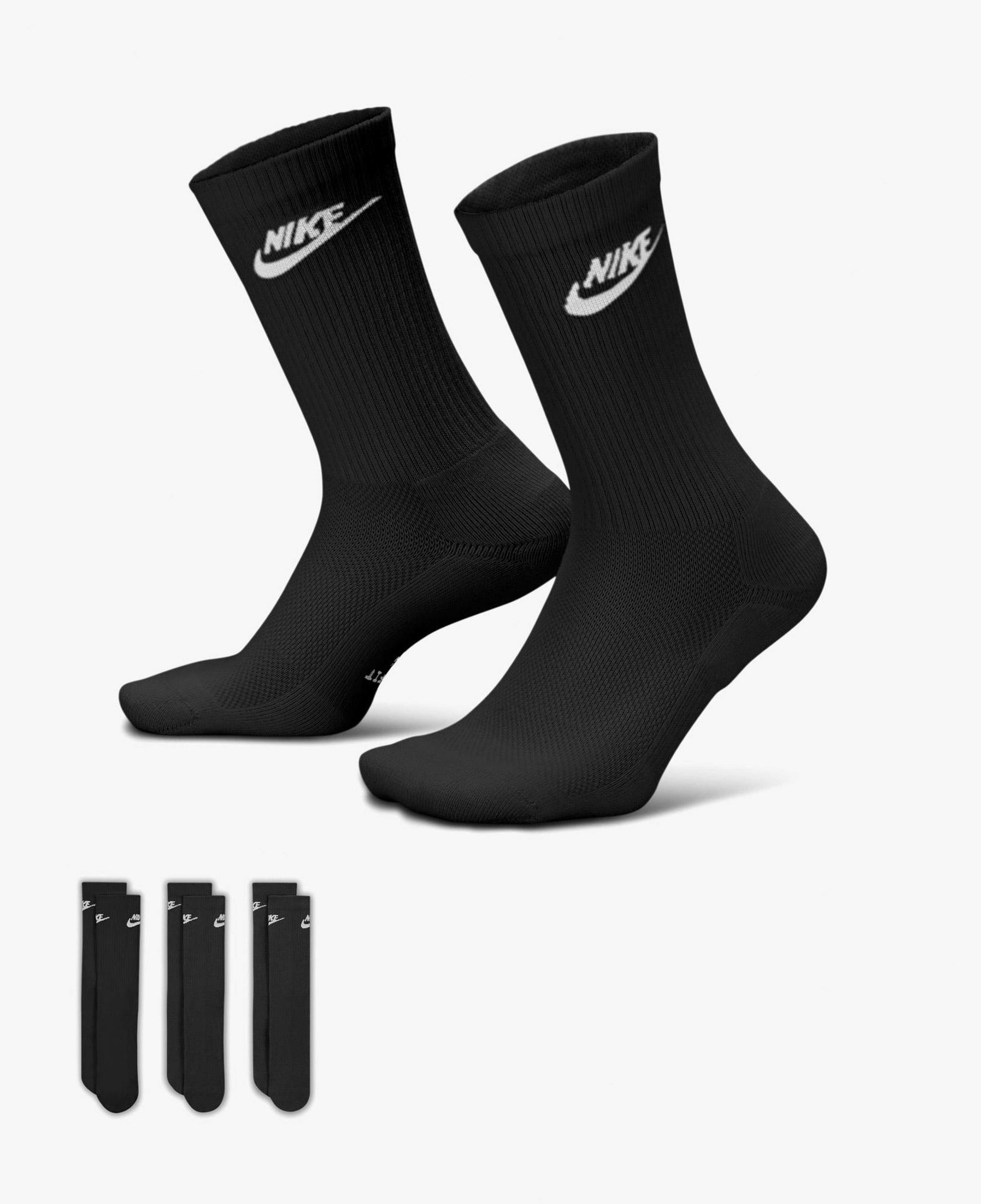 Nike Everyday Elevated 3'lü Unisex Siyah Çorap