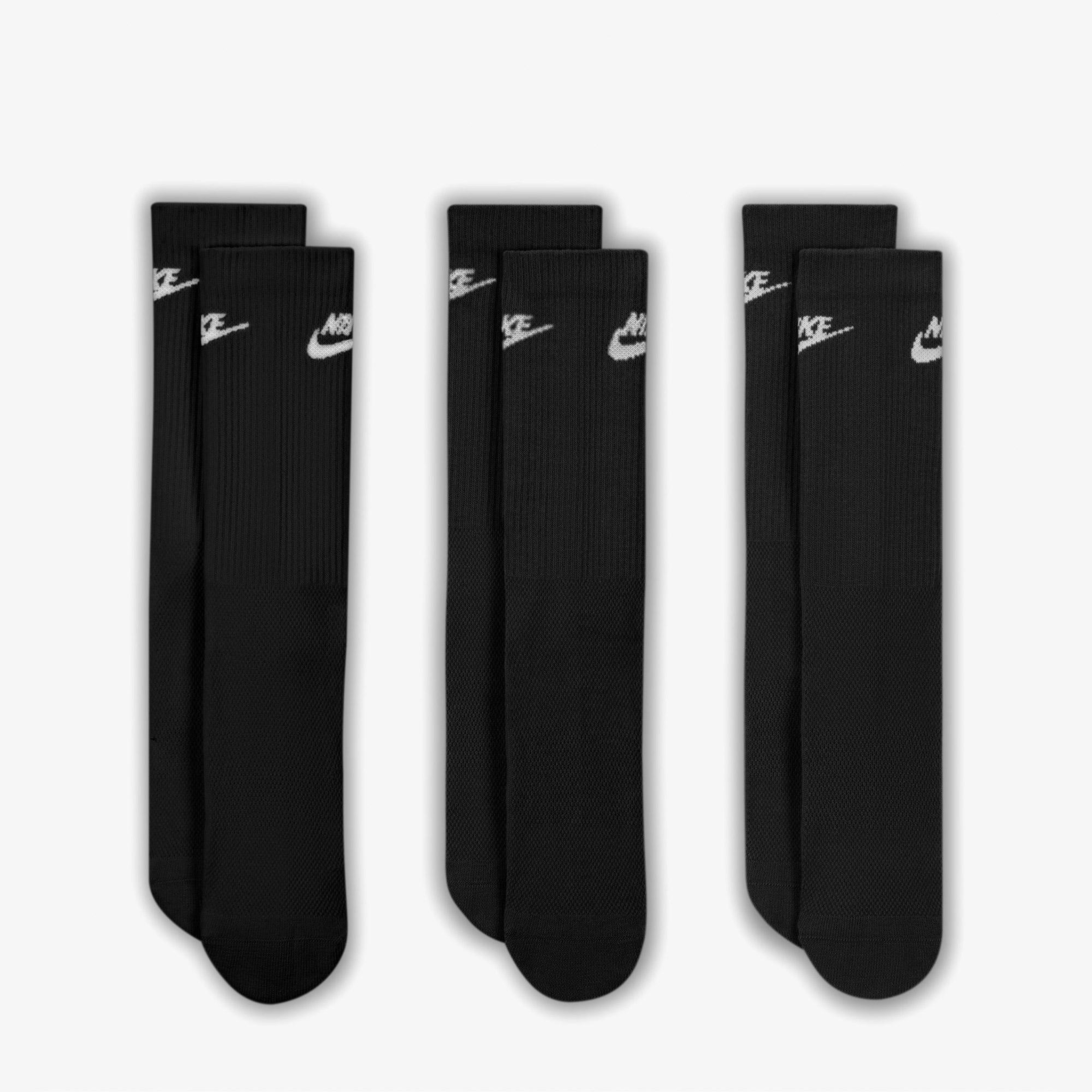 Nike Everyday Elevated 3'lü Unisex Siyah Çorap