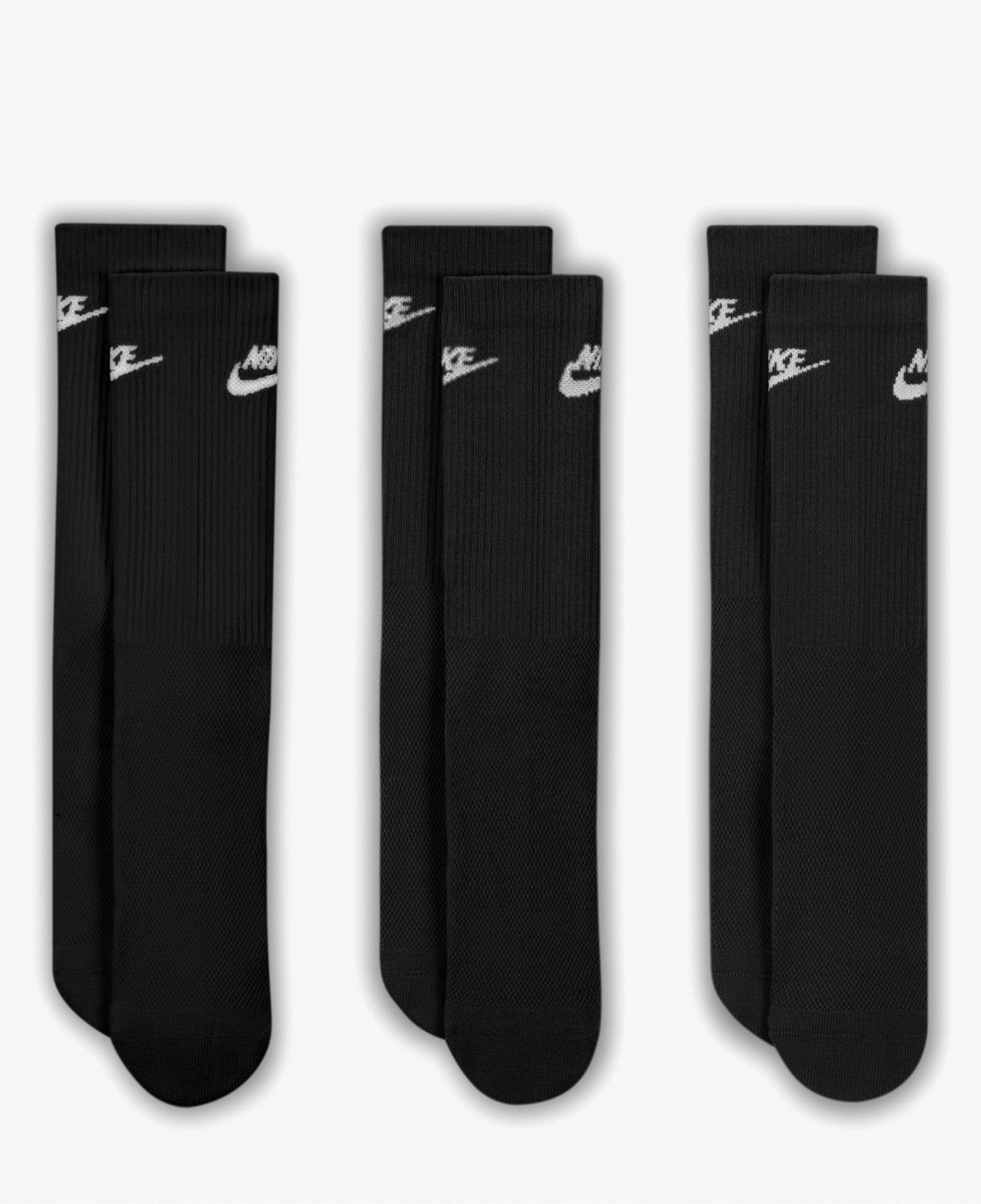 Nike Everyday Elevated 3'lü Unisex Siyah Çorap