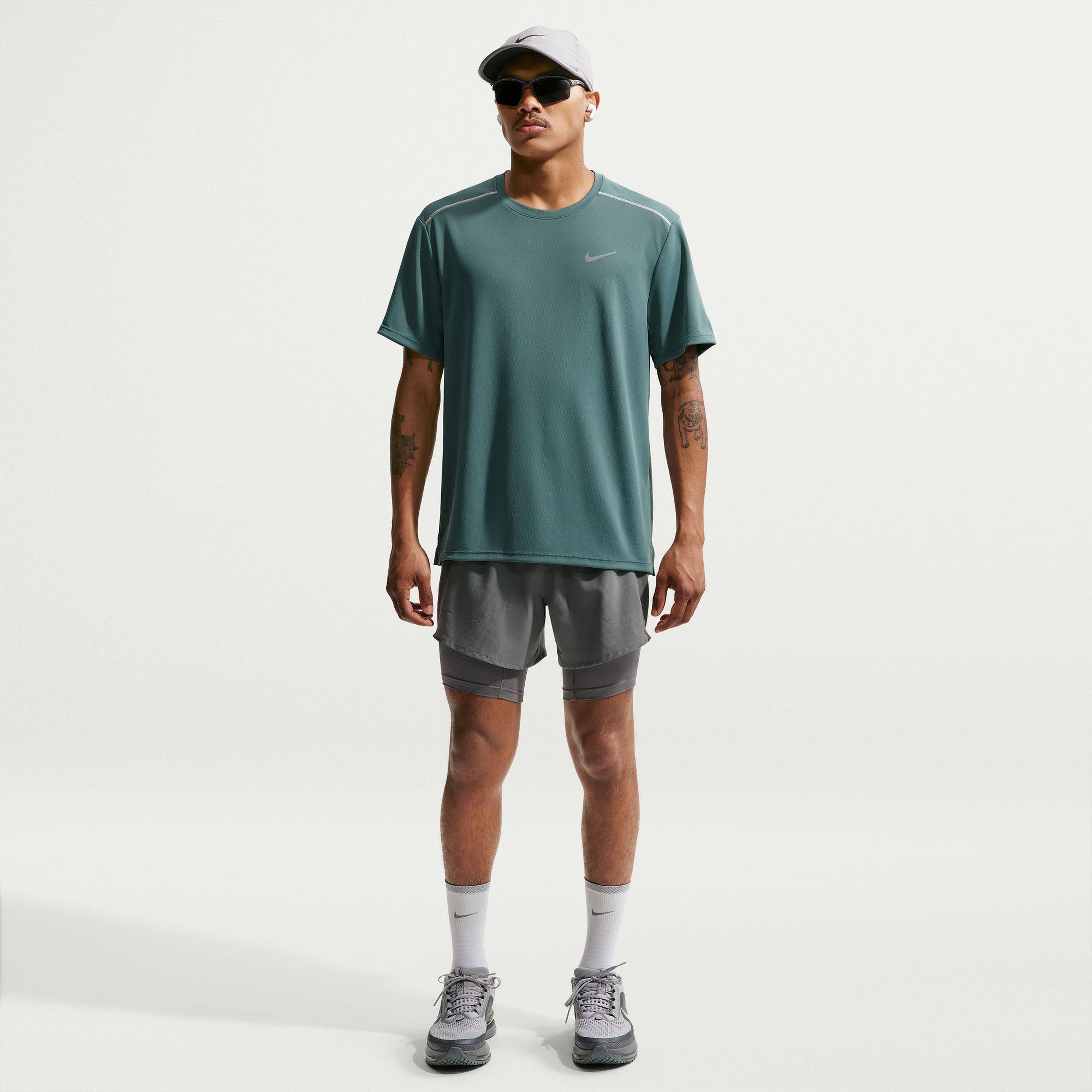 Nike Dri-Fit Miler Erkek Yeşil T-Shirt