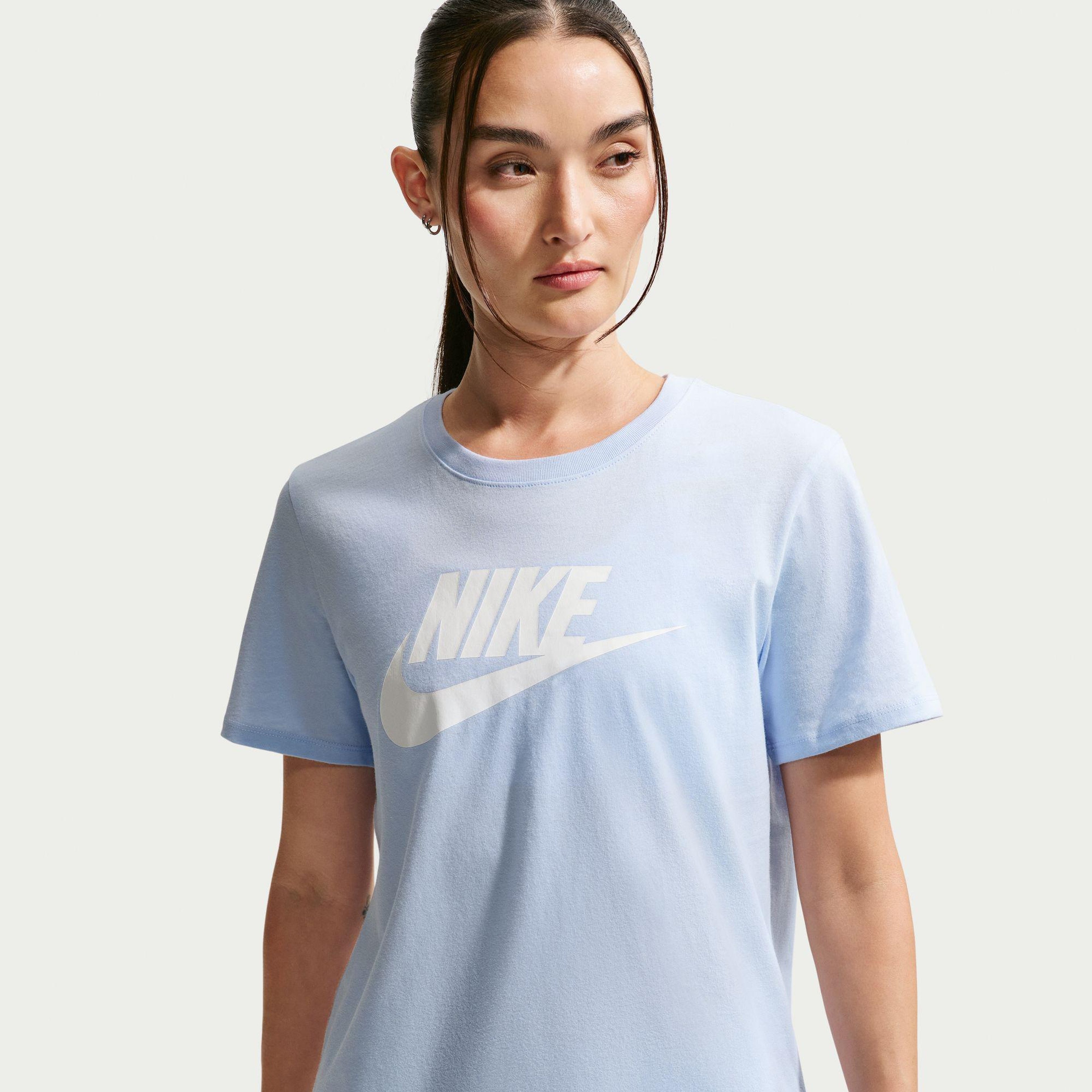 Nike Sportswear Essentials Icon Futura Kadın Mavi T-Shirt