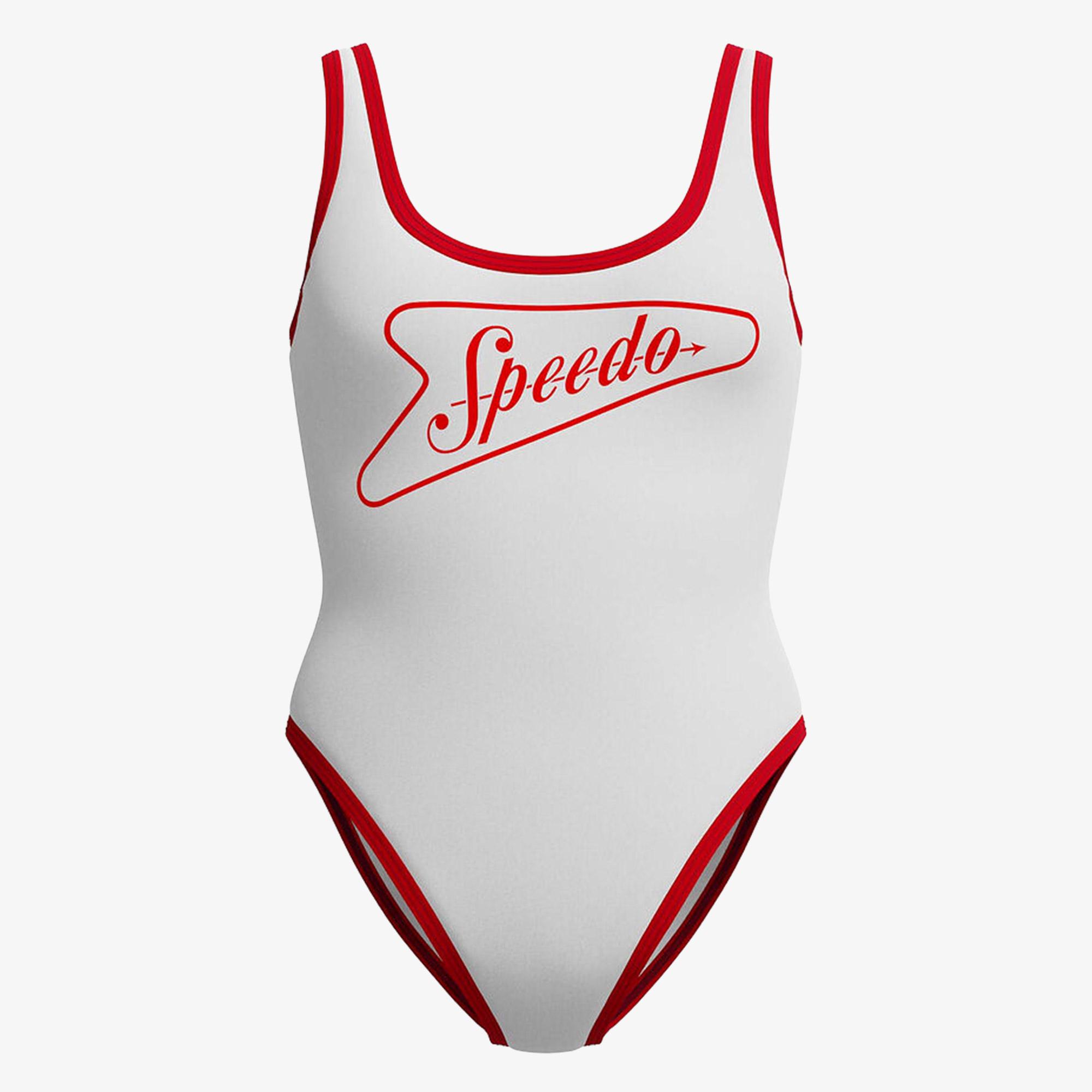 Speedo  Solid Bound Kadın Beyaz Mayo