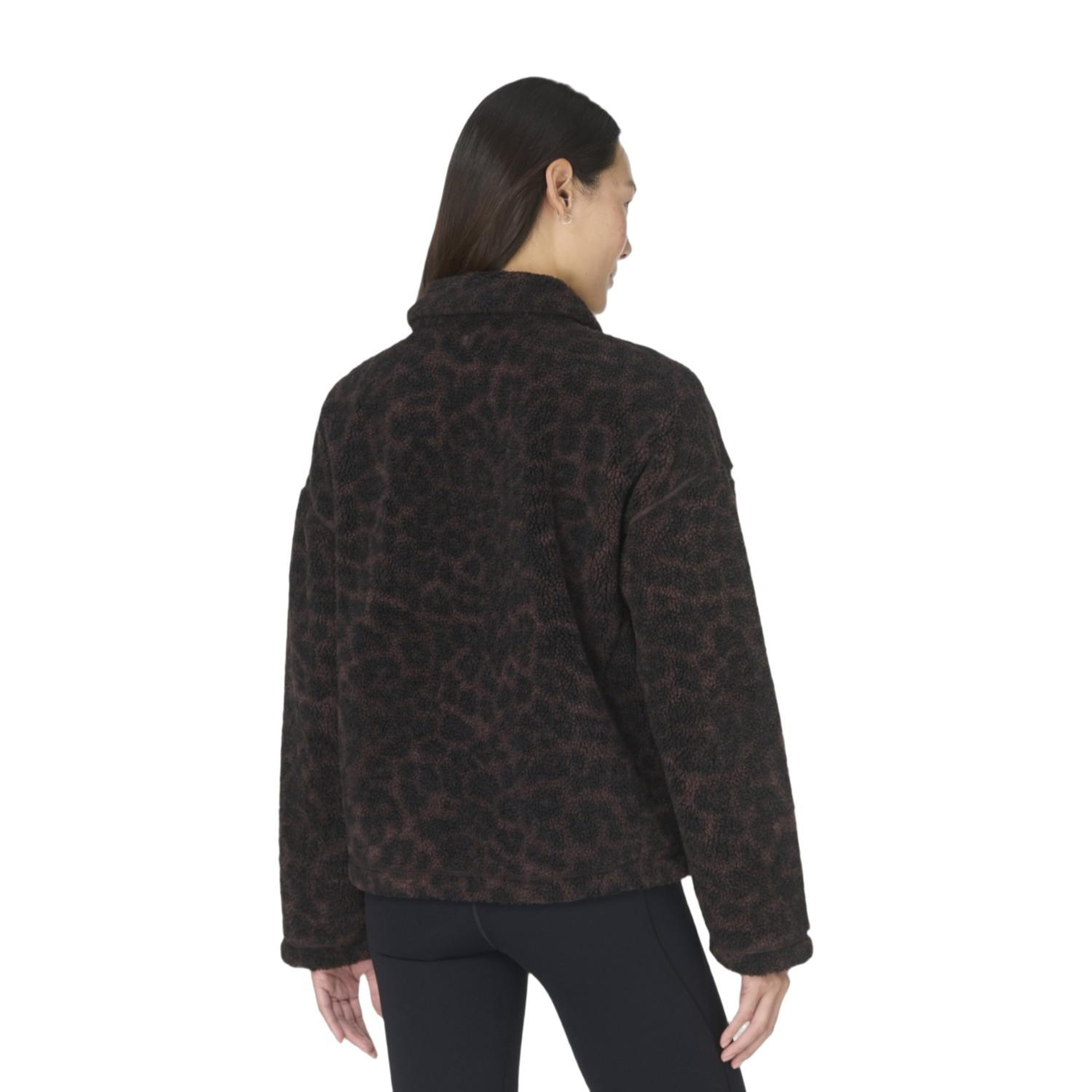 Sweaty Betty Plush Collared Fleece Kadın Kahverengi Polar