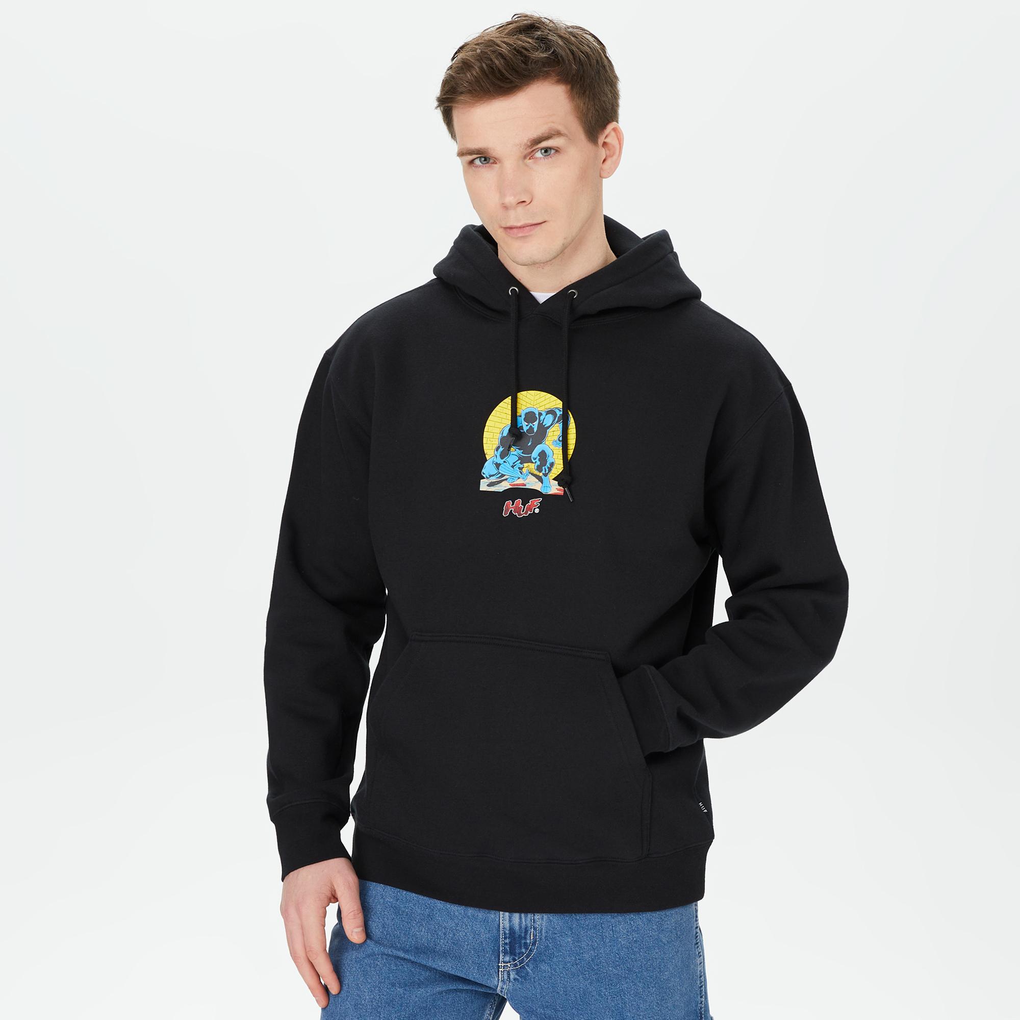 HUF Night Prowling Erkek Siyah Hoodie