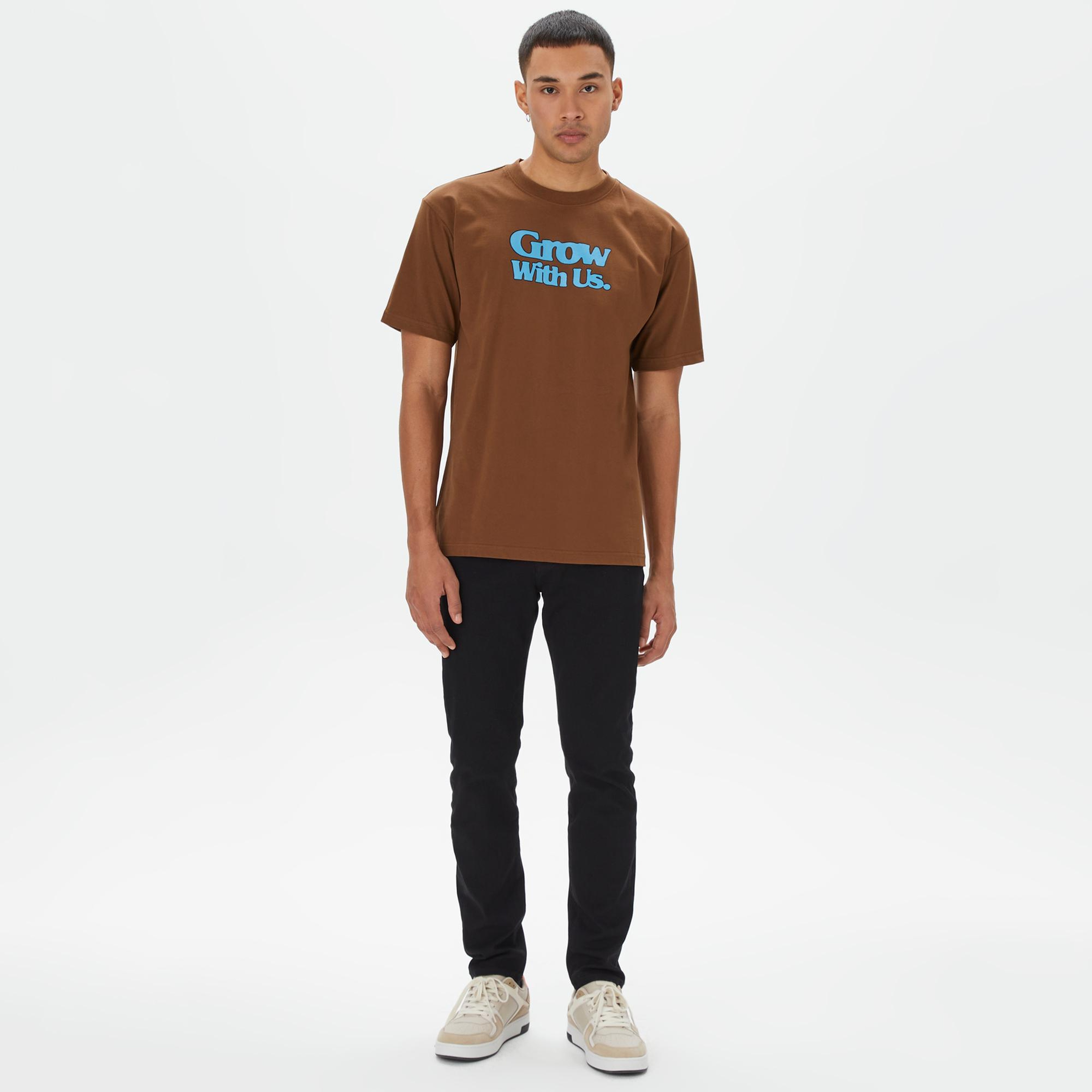 Market Grow With Us Erkek Kahverengi T-Shirt